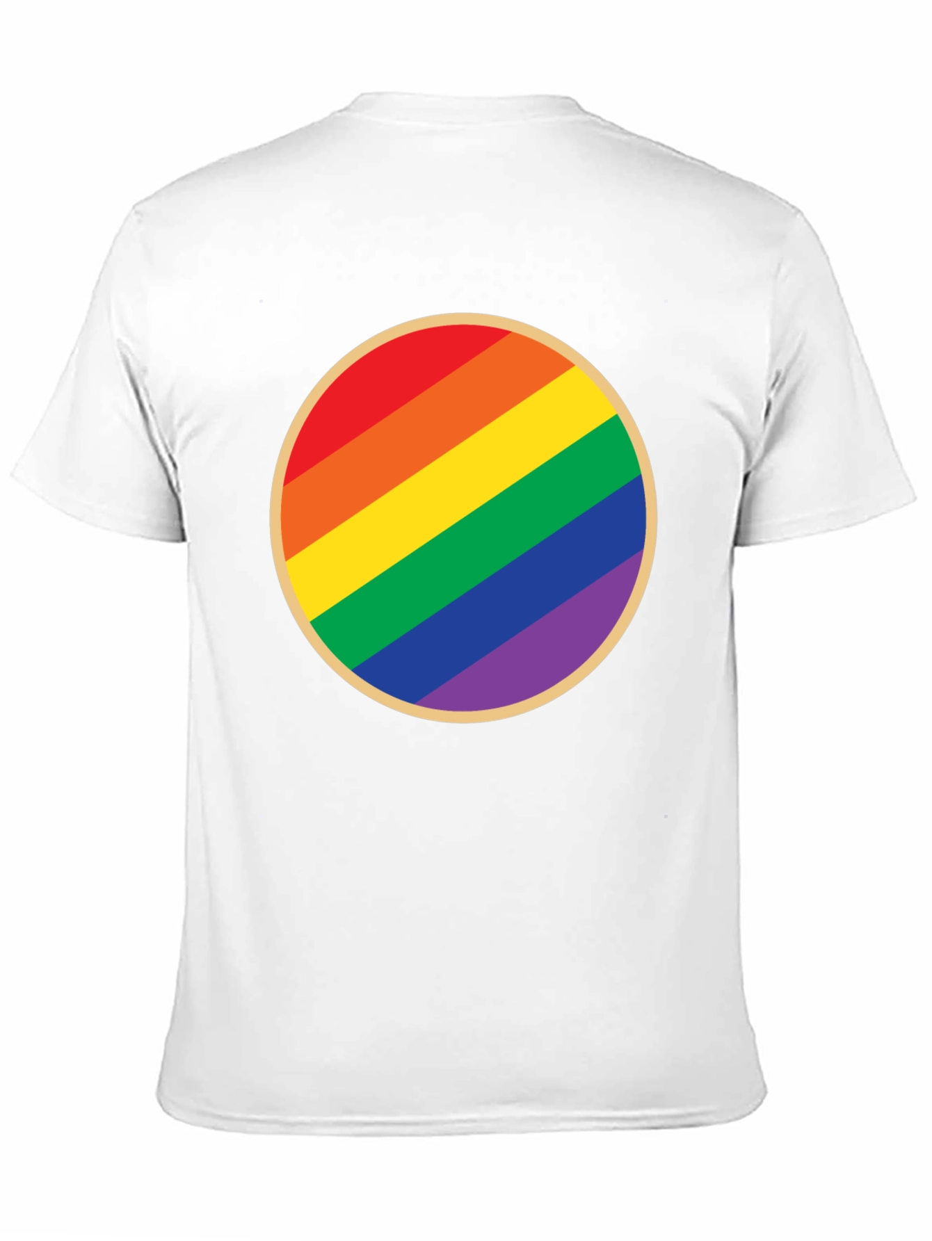 Pride Rainbow Circle Graphic Tee - Black Cotton T-Shirt