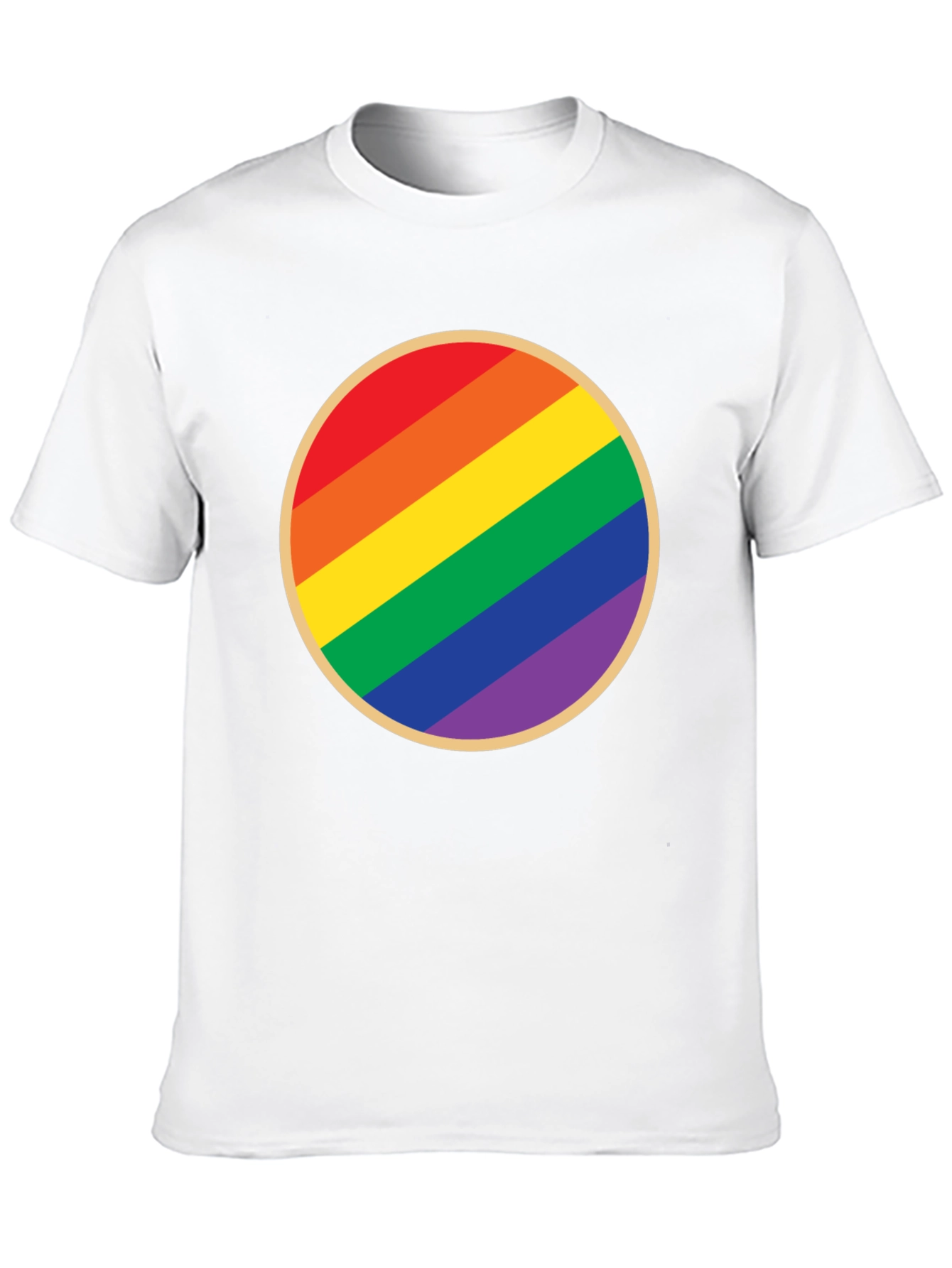 Pride Rainbow Circle Graphic Tee - Black Cotton T-Shirt
