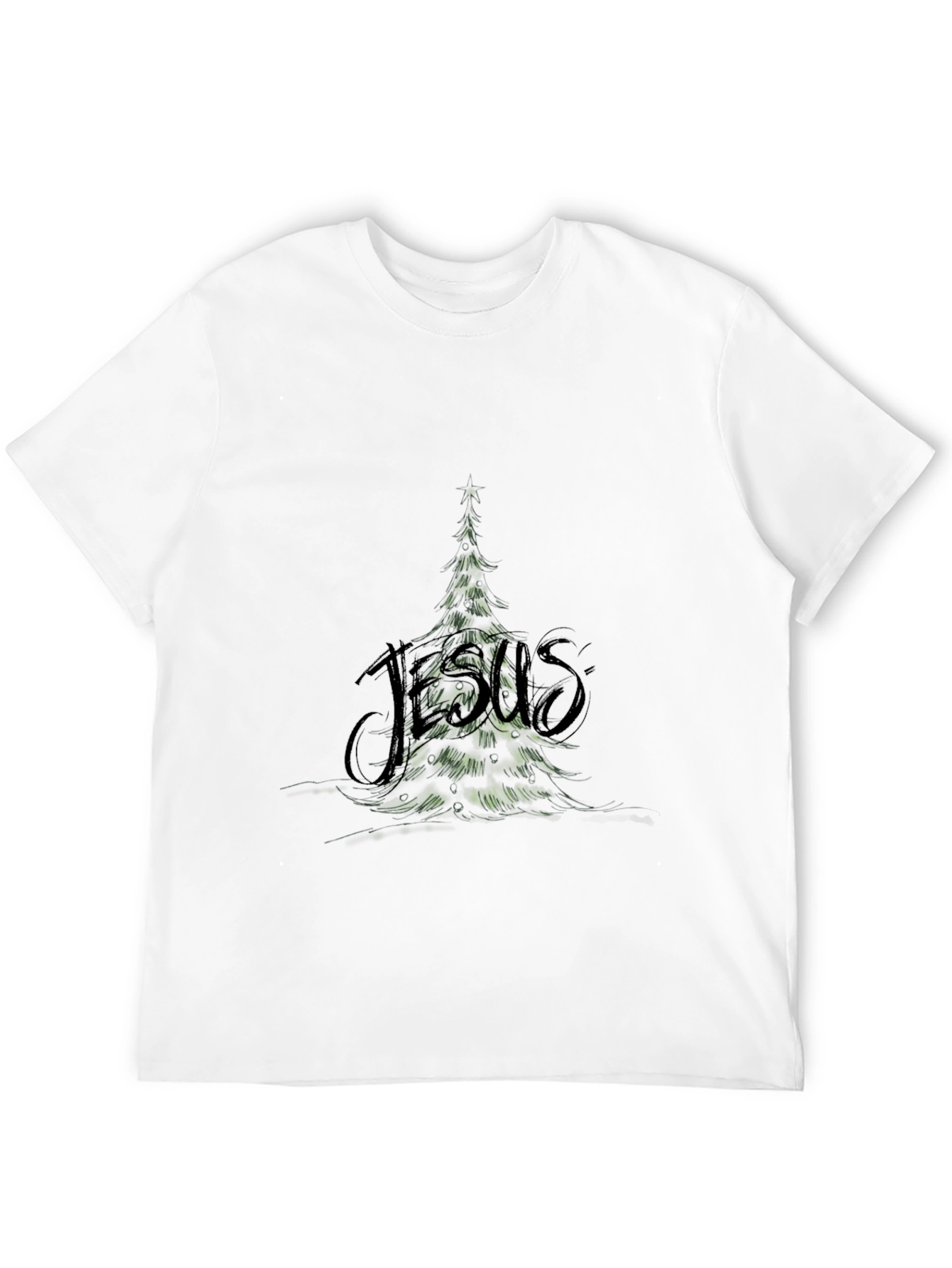 Jesus Christmas Tree Graphic T-Shirt