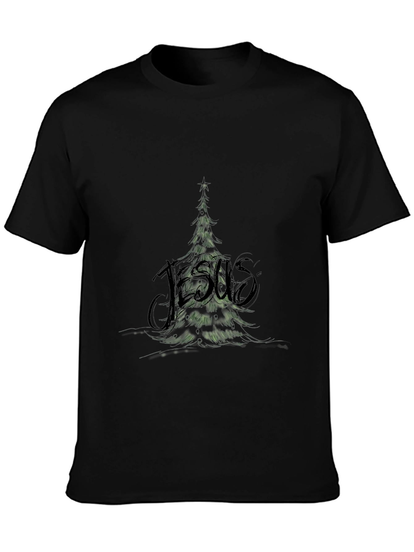 Jesus Christmas Tree Graphic T-Shirt