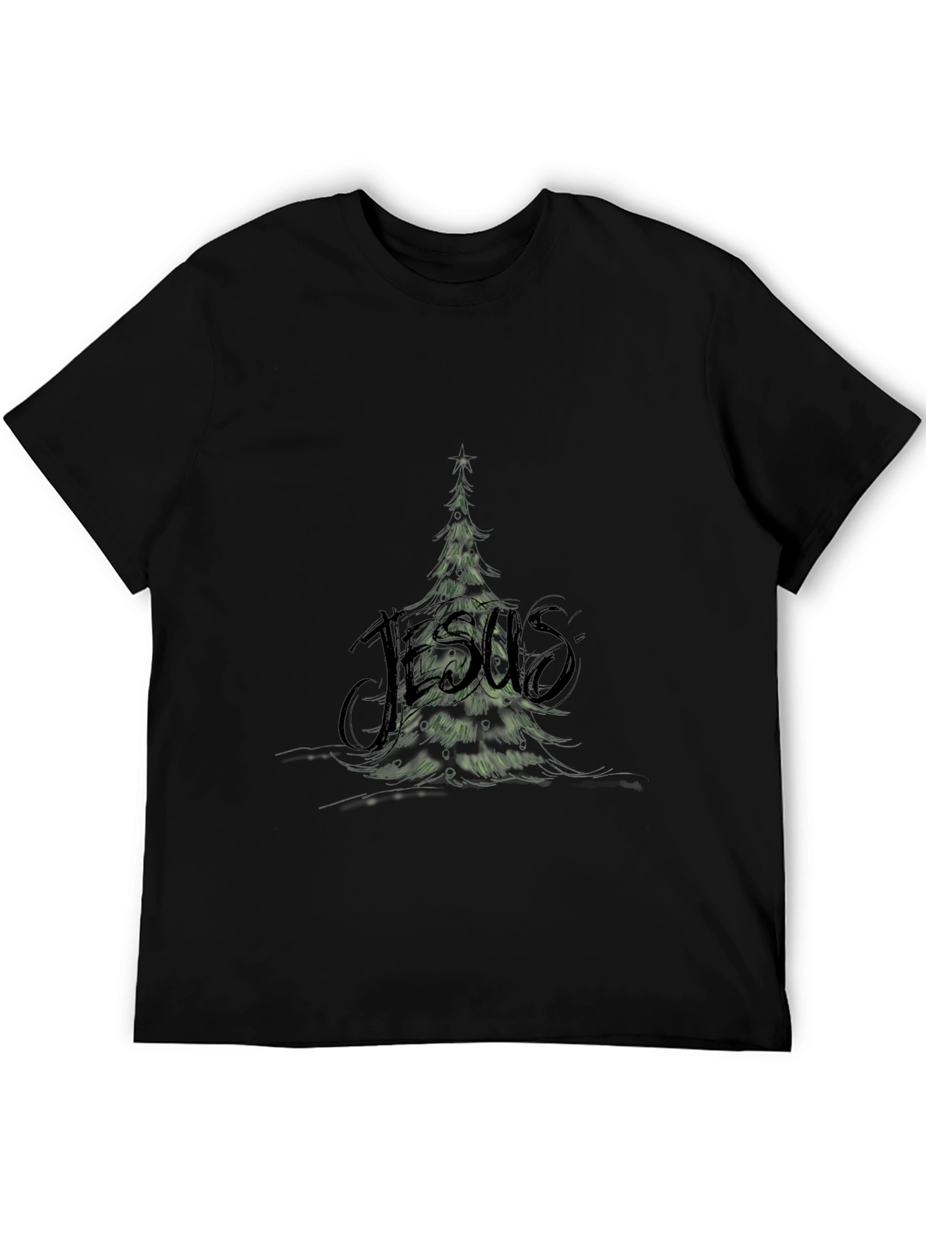 Jesus Christmas Tree Graphic T-Shirt