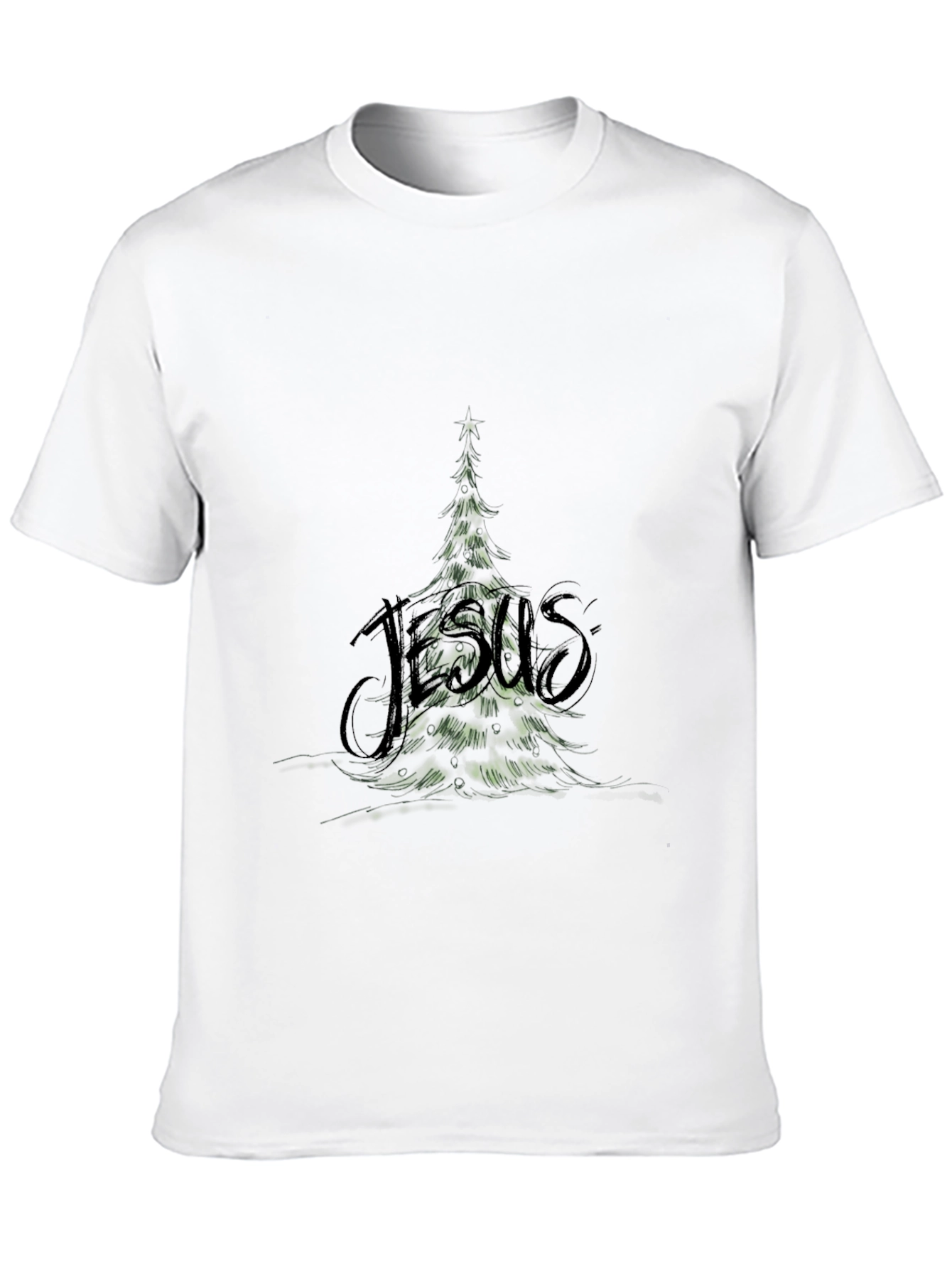 Jesus Christmas Tree Graphic T-Shirt