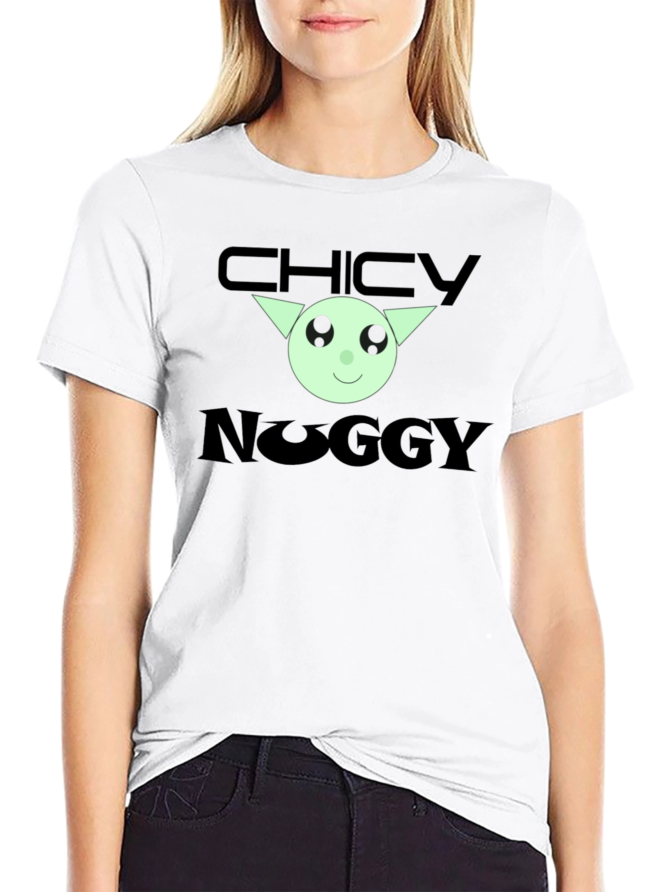 Chicky Noggy Graphic Tee - Black Cotton T-Shirt