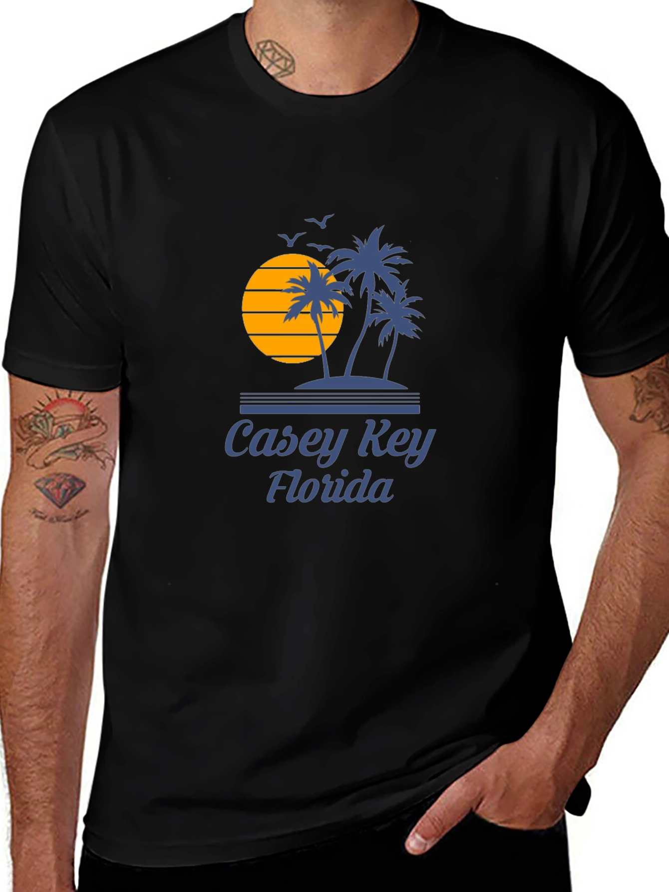 Casey Key Florida Palm Tree Sunset T-Shirt