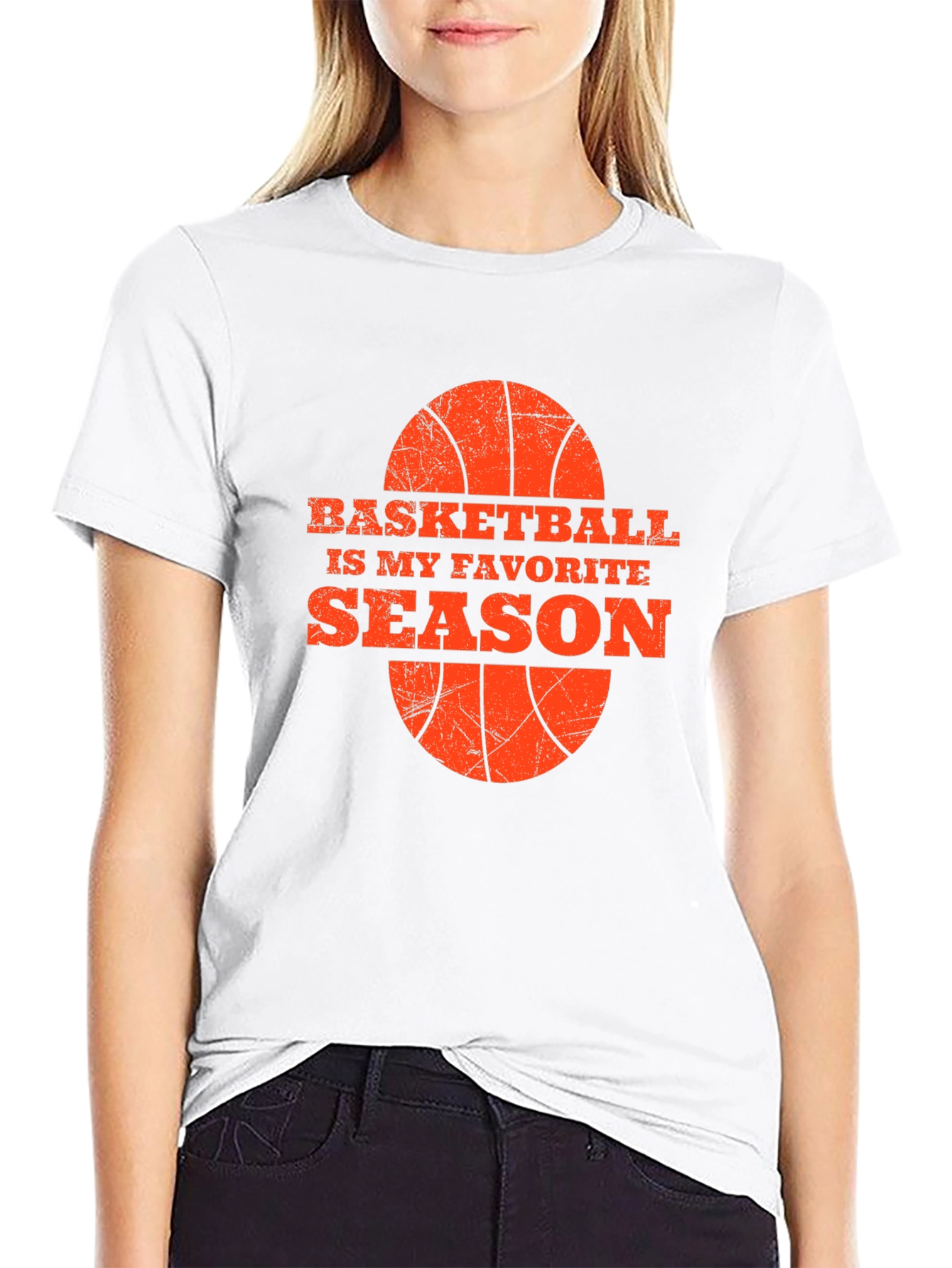 Basketball Season Favorite Tee - Black Graphic T-Shirt