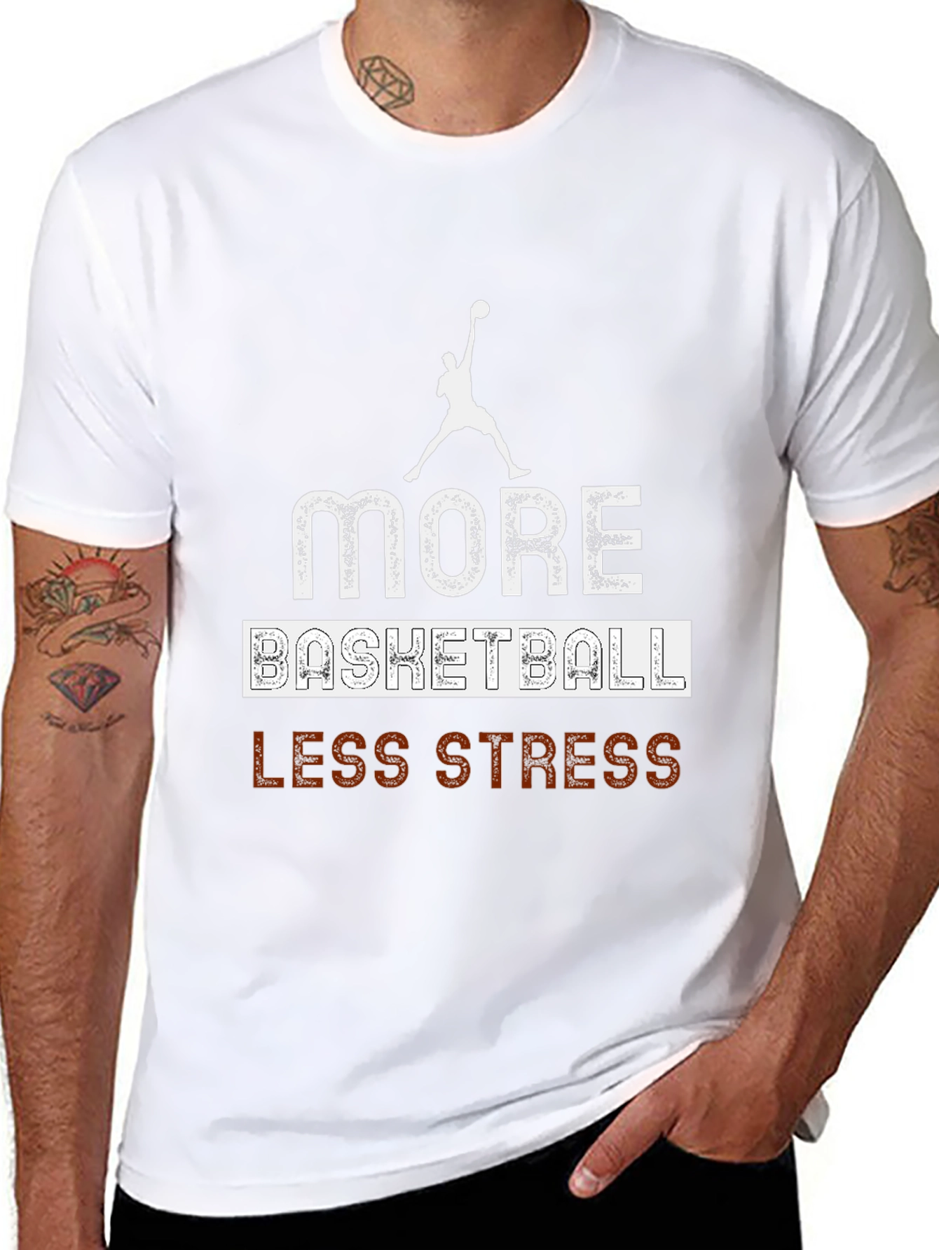 More Basketball Less Stress Graphic T-Shirt