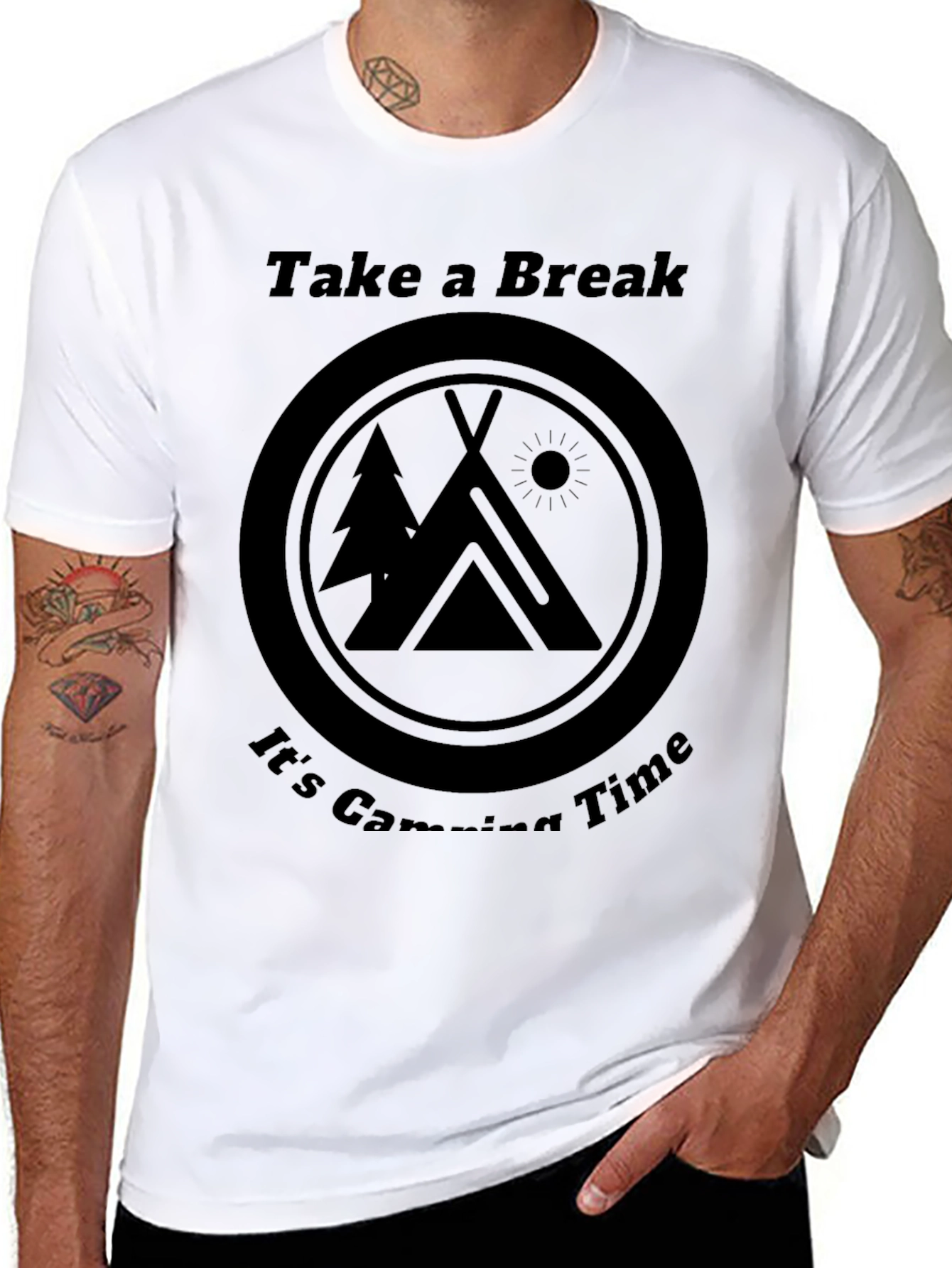 Take a Break Camping Time Black T-Shirt
