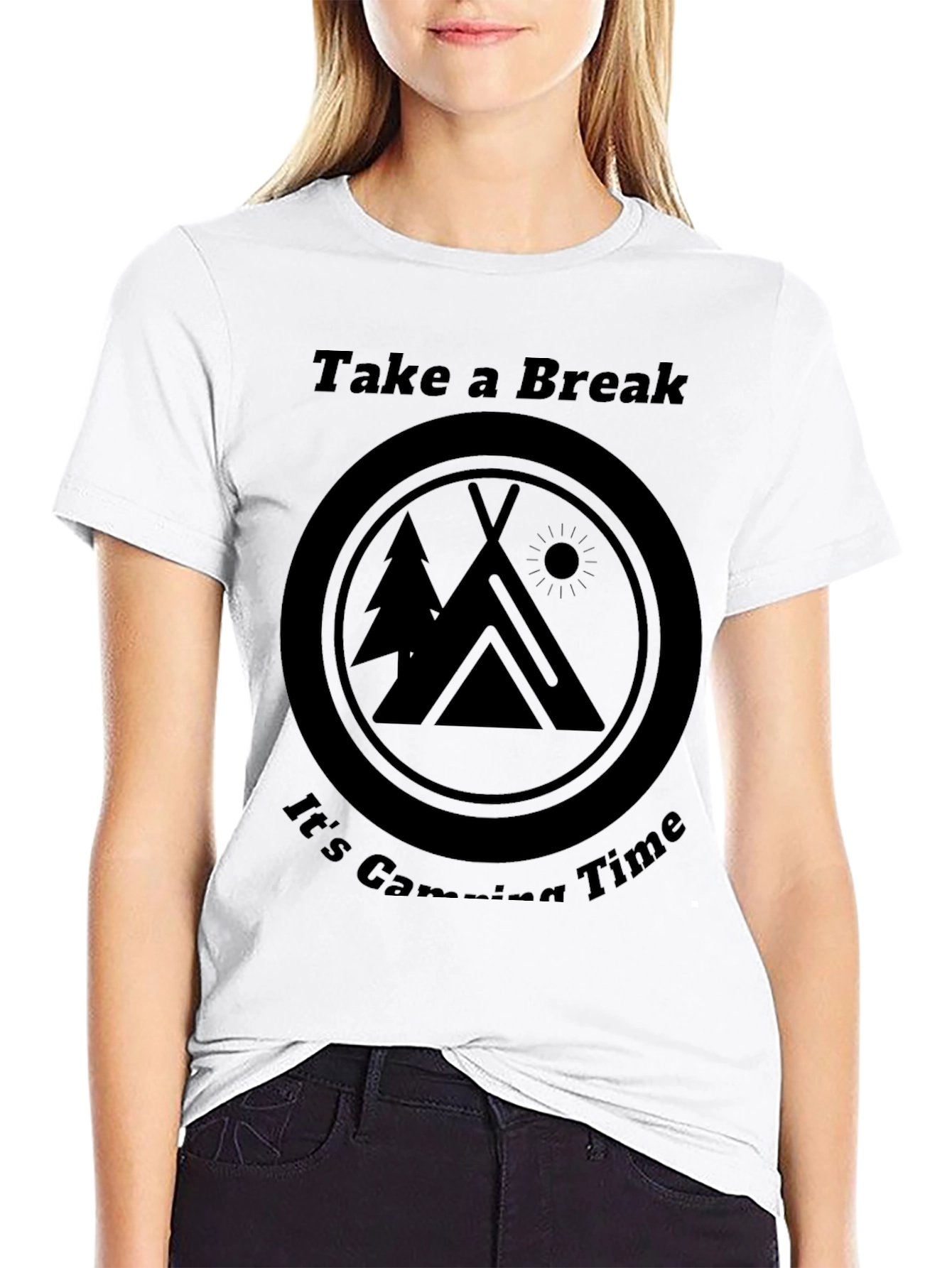 Take a Break Camping Time Black T-Shirt