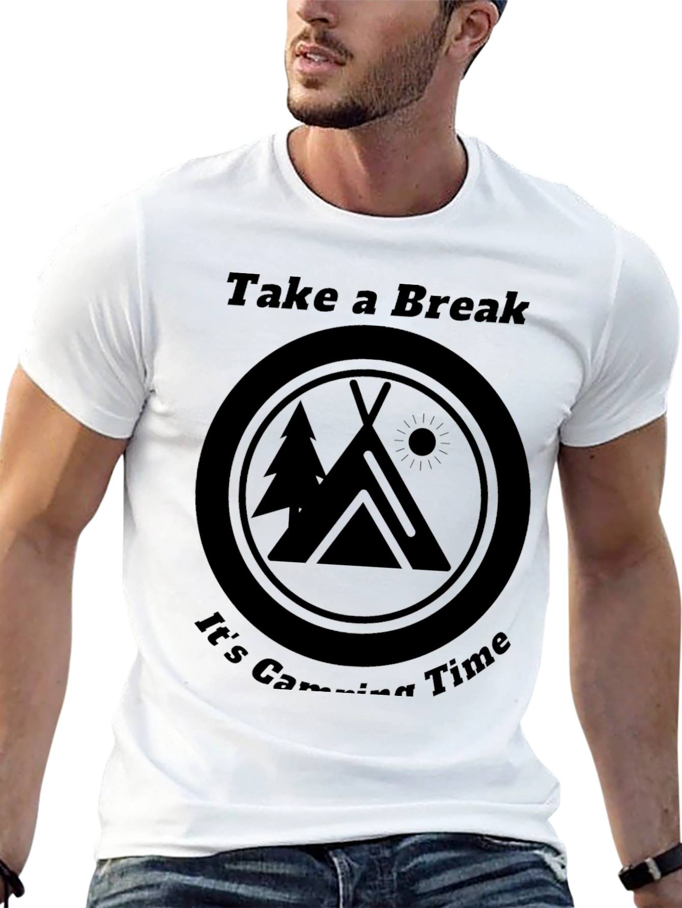 Take a Break Camping Time Black T-Shirt