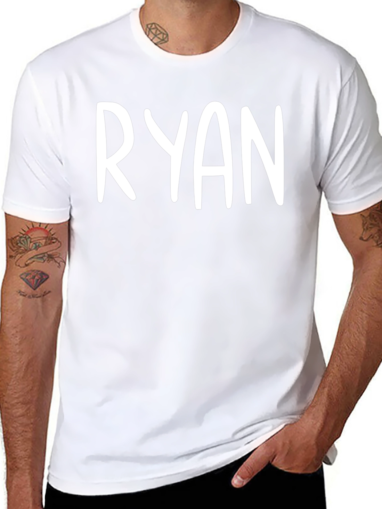 RYAN Custom Name Black T-Shirt