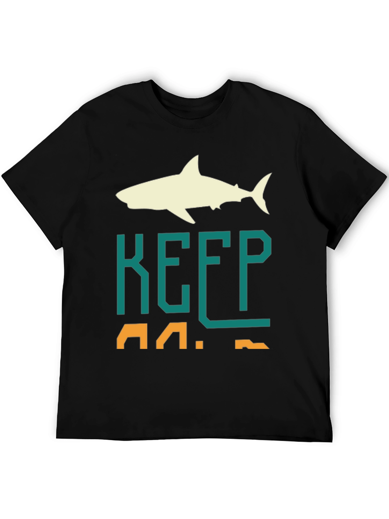 Keep Calm Shark Graphic Mens Tee