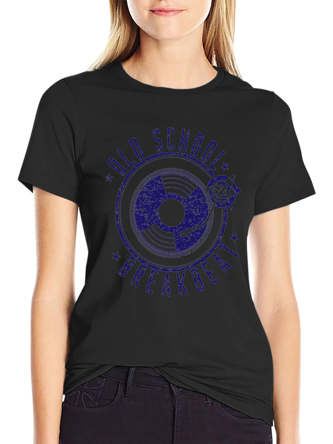 Old School Breakbeat Black Graphic Tee