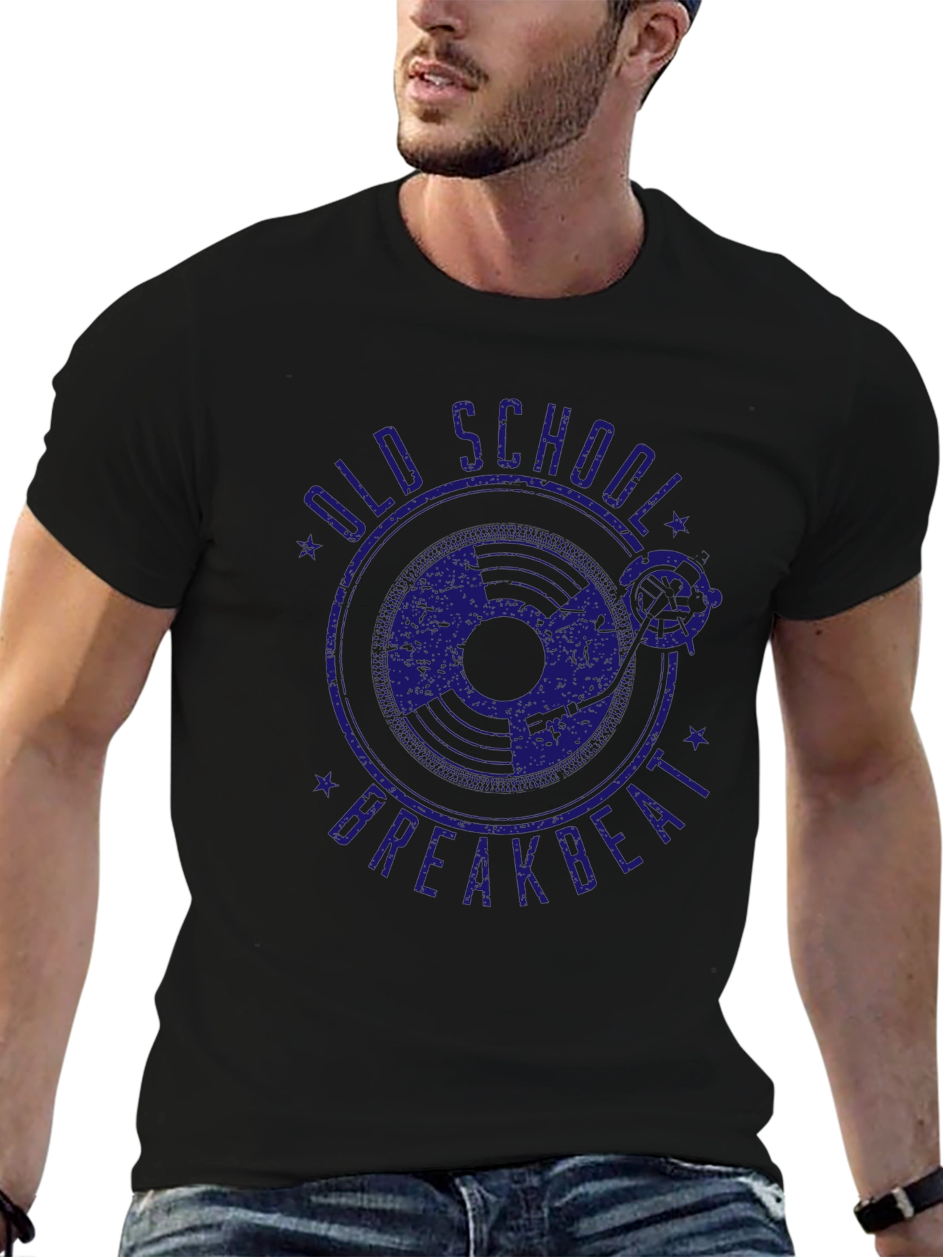 Old School Breakbeat Black Graphic Tee