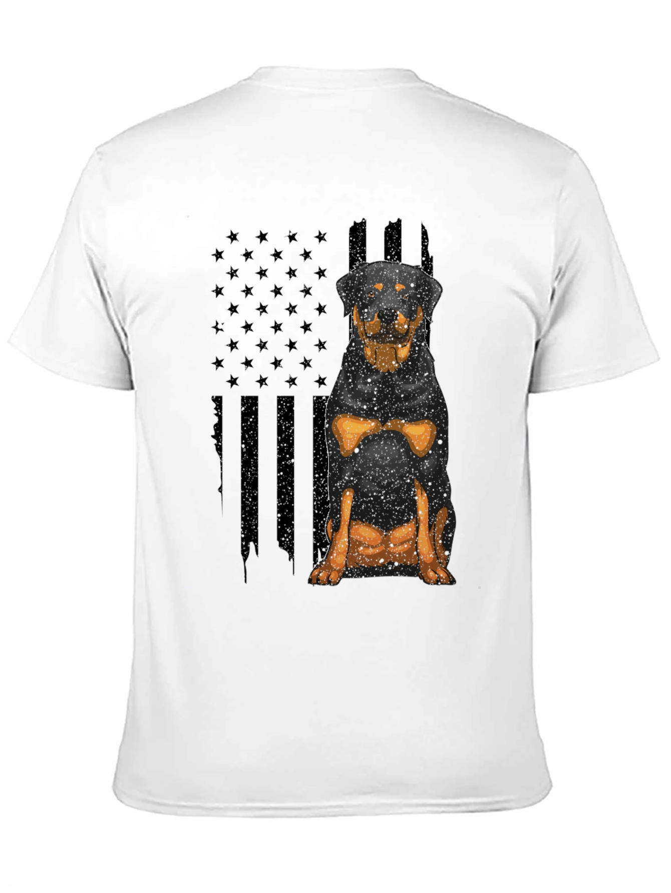 Rottweiler American Flag Mens Black T-Shirt