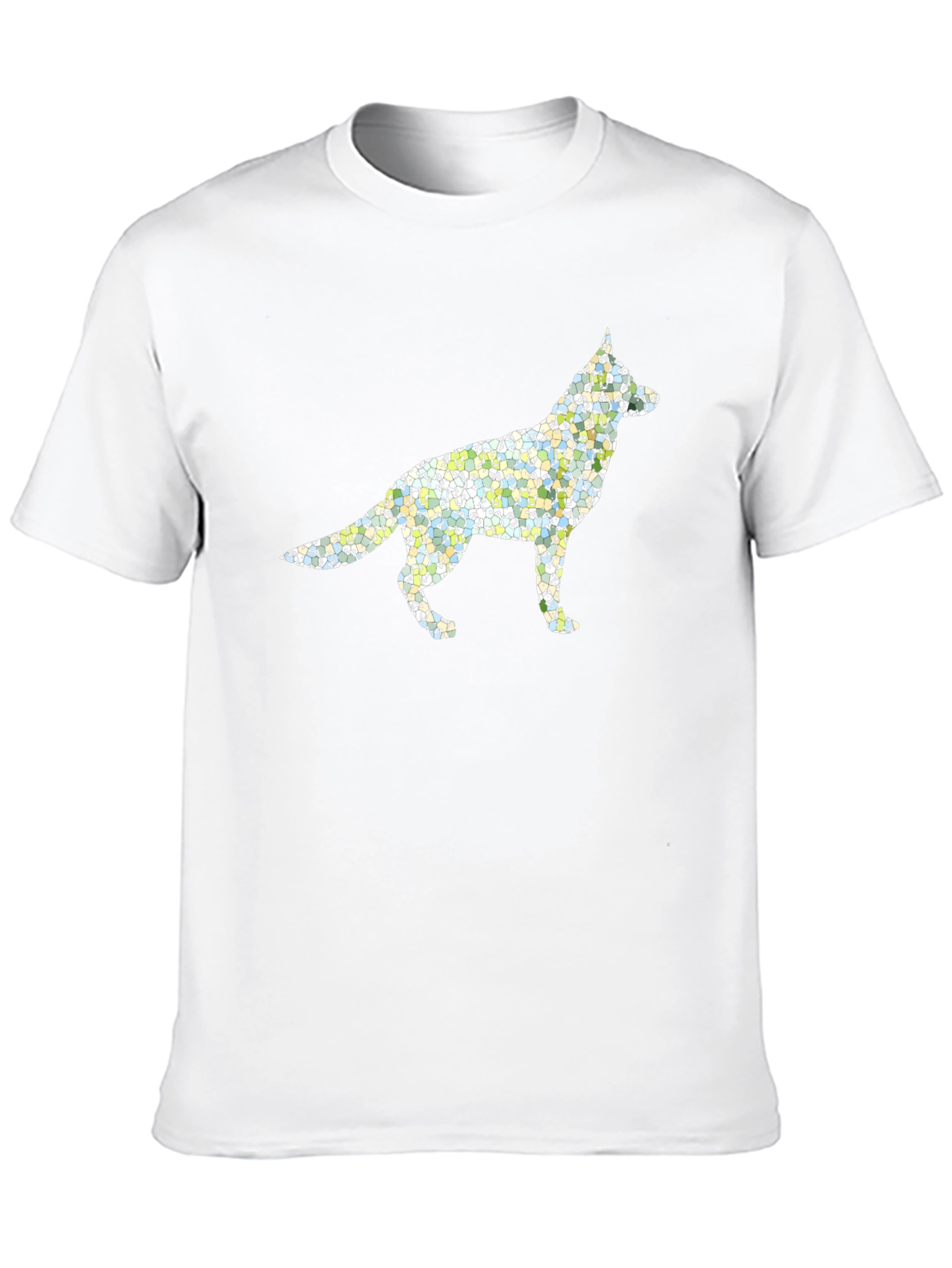 German Shepherd Dog Graphic Print Black T-Shirt