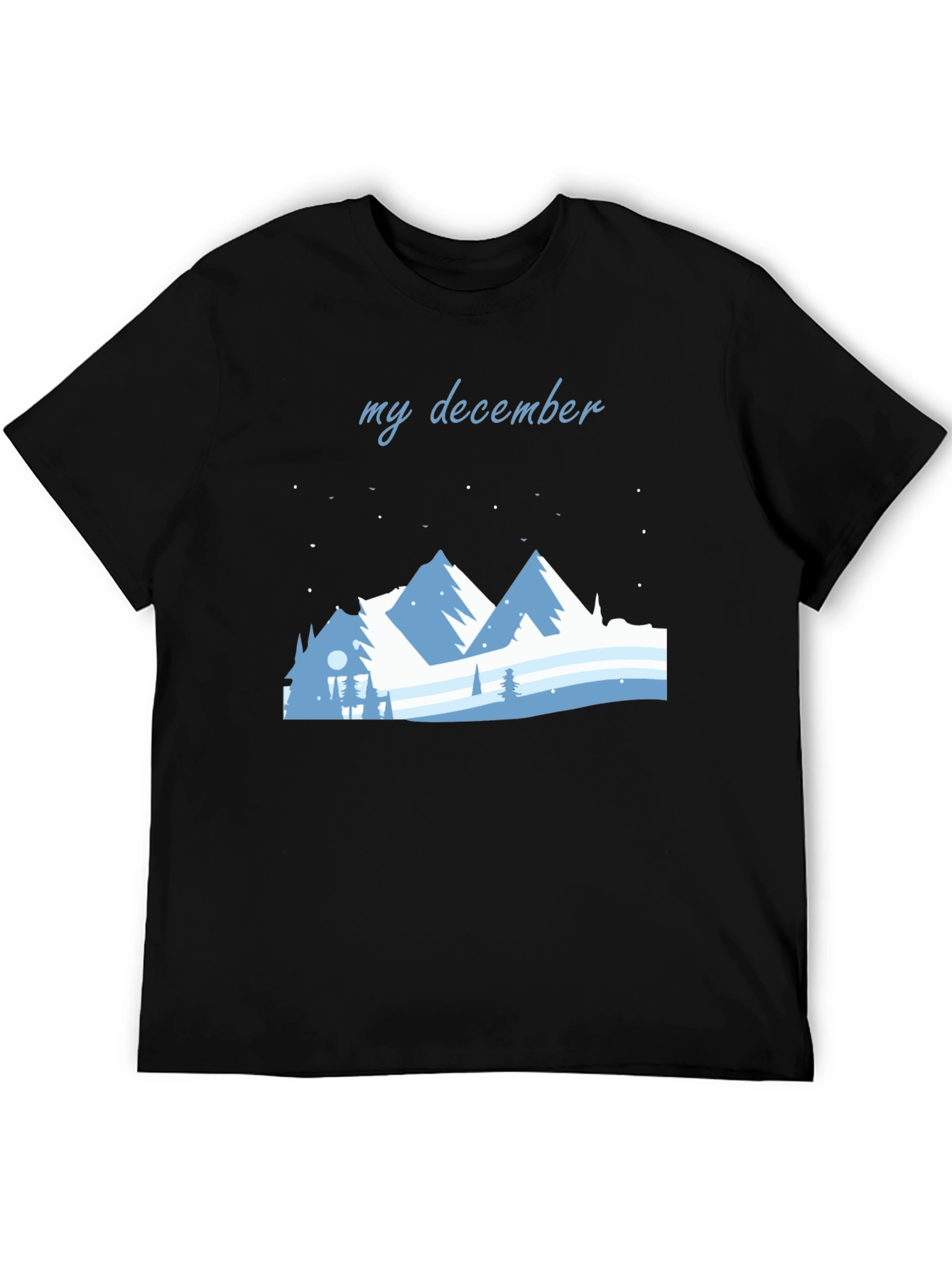 My December Mountain Graphic Tee - Black