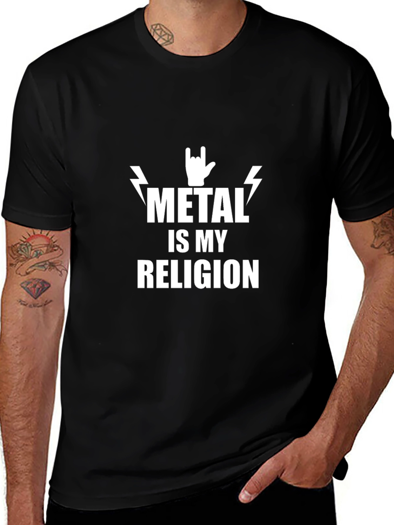 Metal Is My Religion Black Graphic Tee