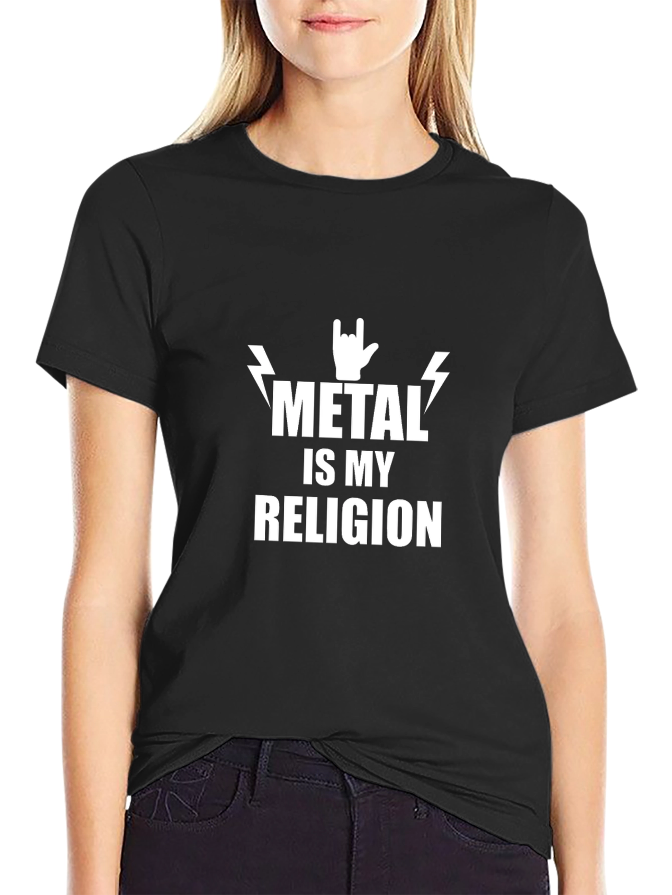 Metal Is My Religion Black Graphic Tee