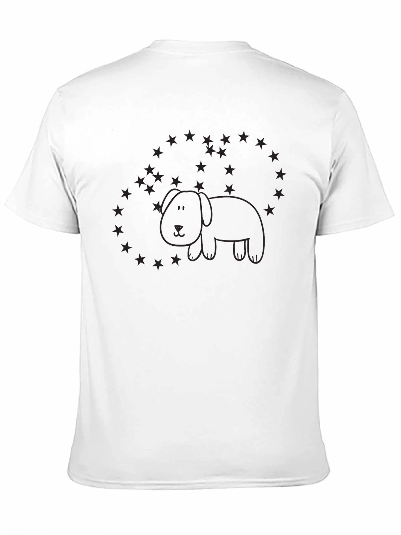 Cute Dog Star Circle Graphic T-Shirt