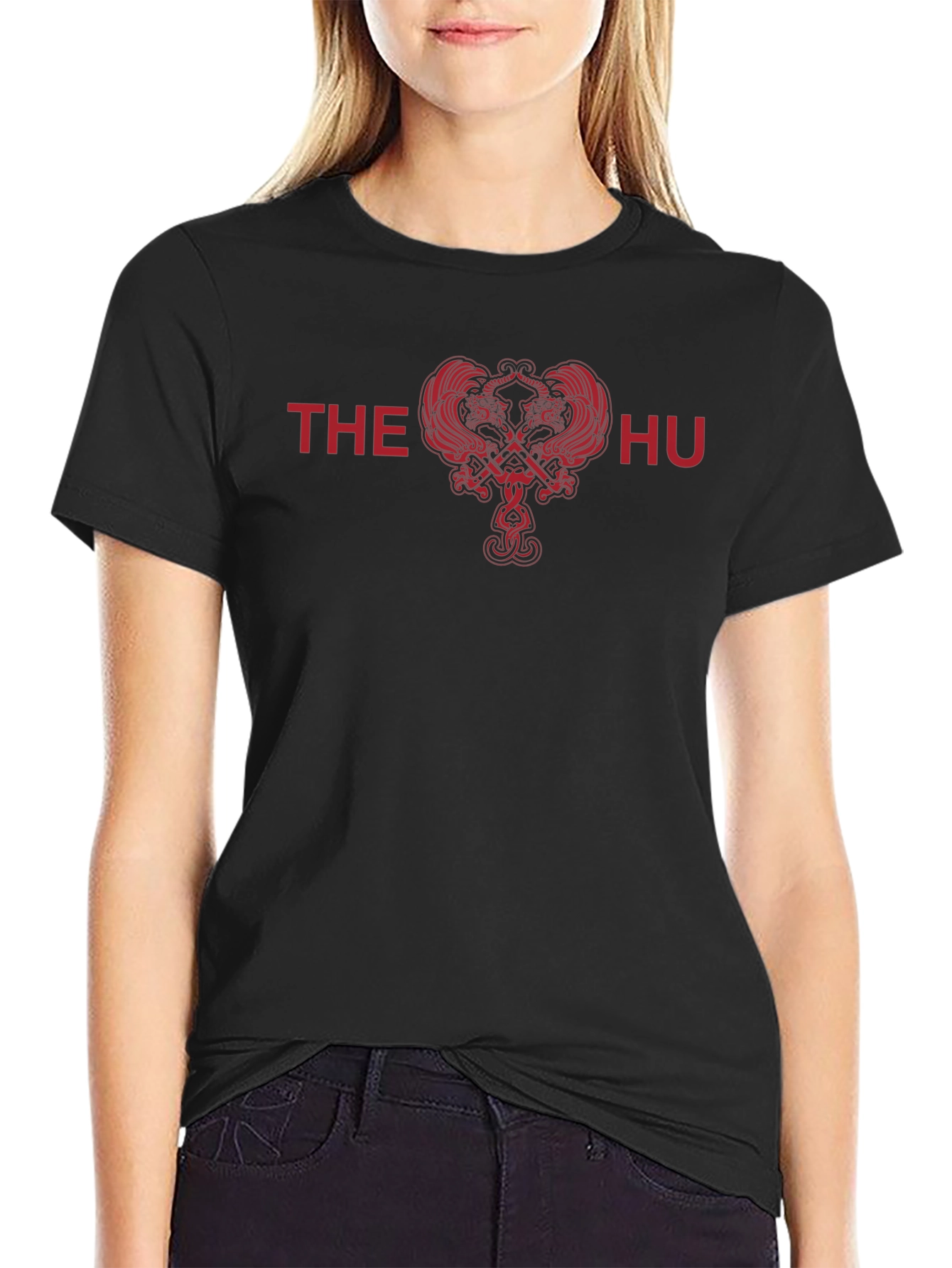 The HU Band Black T-Shirt - Red Graphic