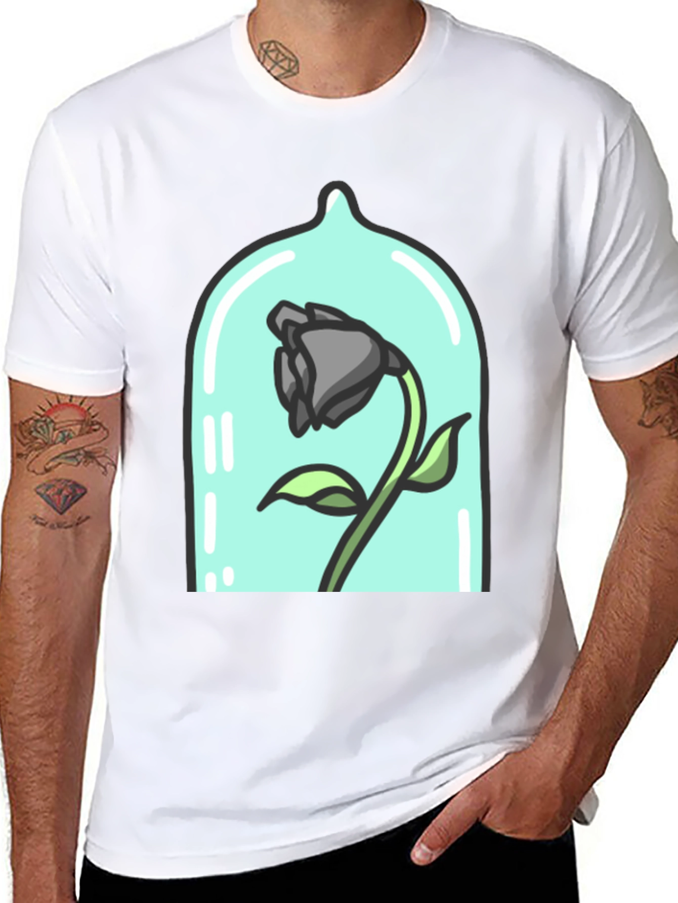 Enchanted Rose Graphic Tee - Dark Bloom