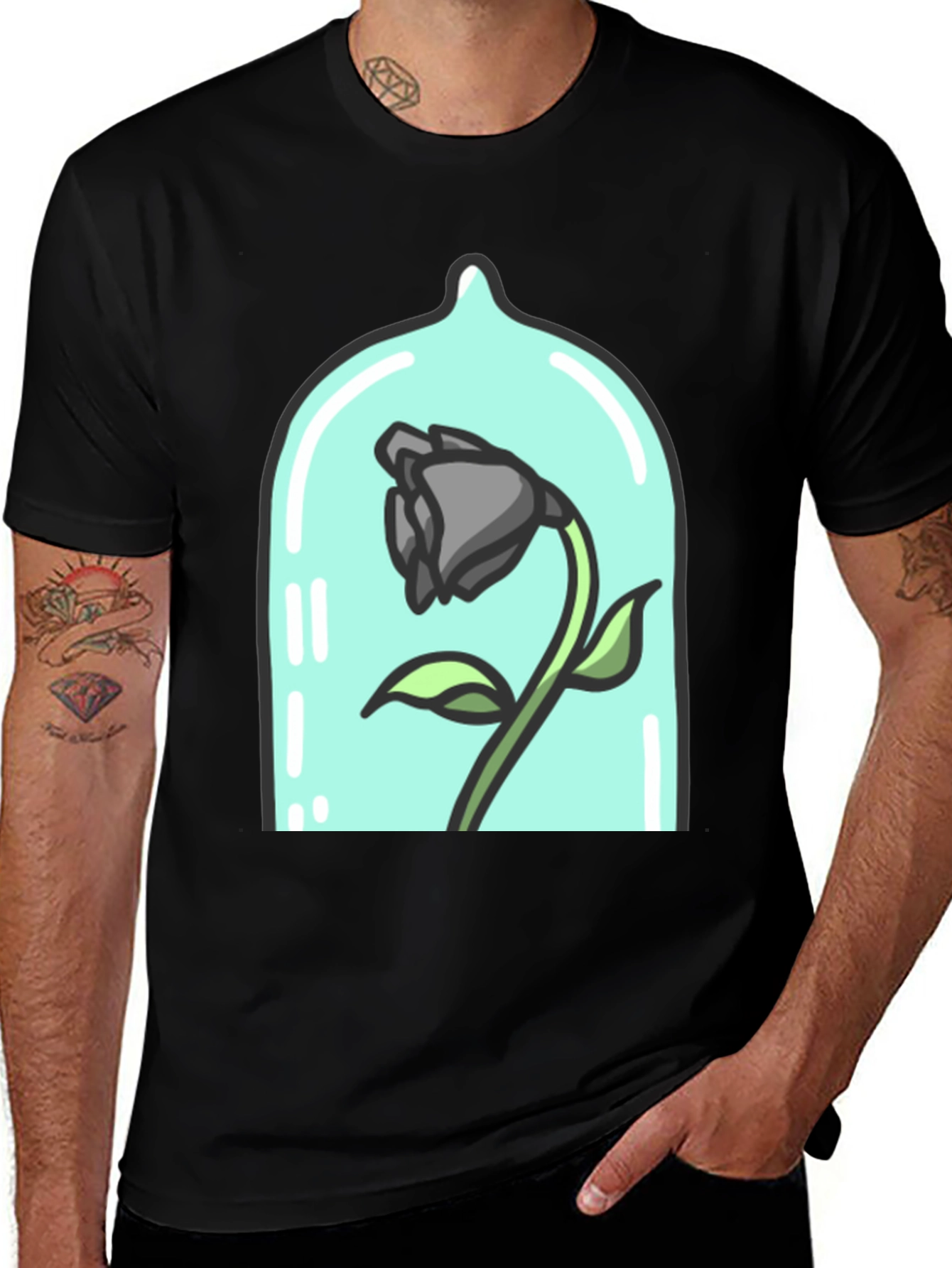 Enchanted Rose Graphic Tee - Dark Bloom
