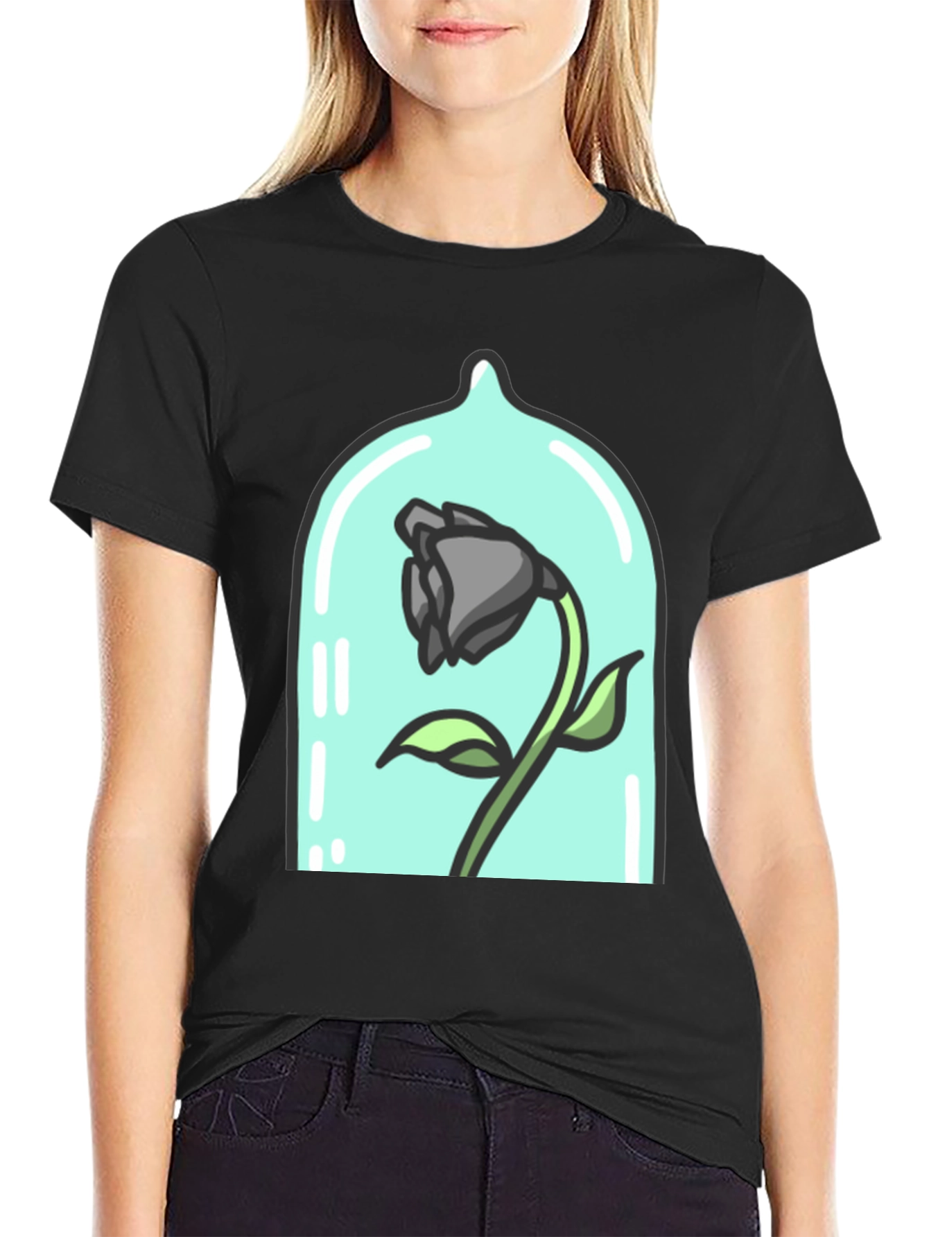 Enchanted Rose Graphic Tee - Dark Bloom