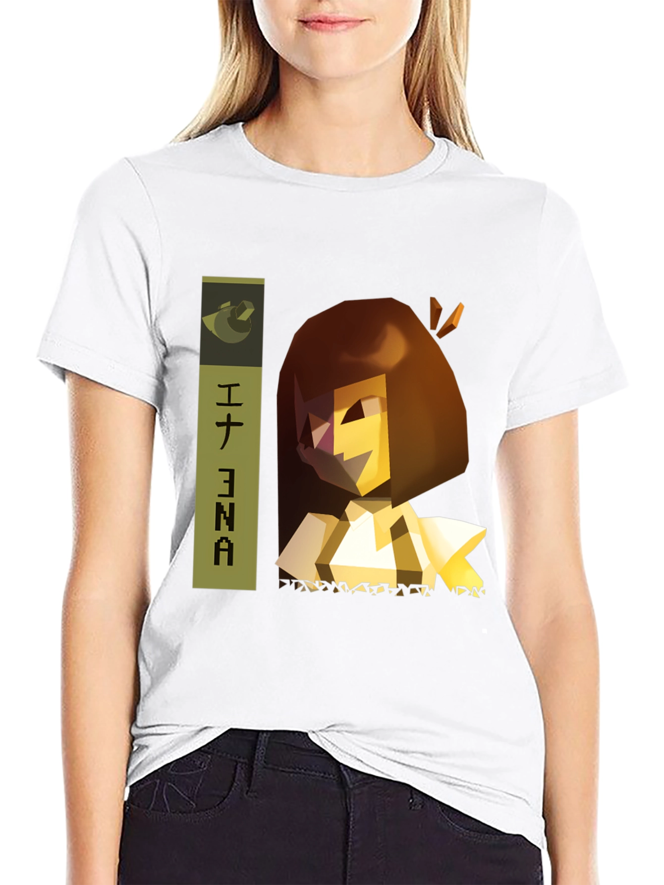 Ena Anime Character Black Graphic Tee