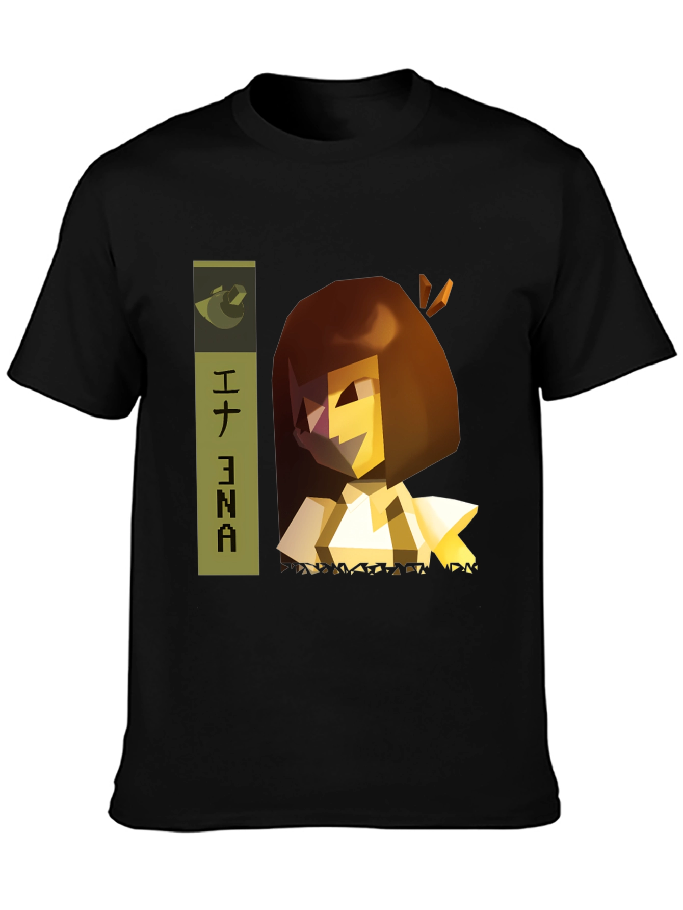 Ena Anime Character Black Graphic Tee