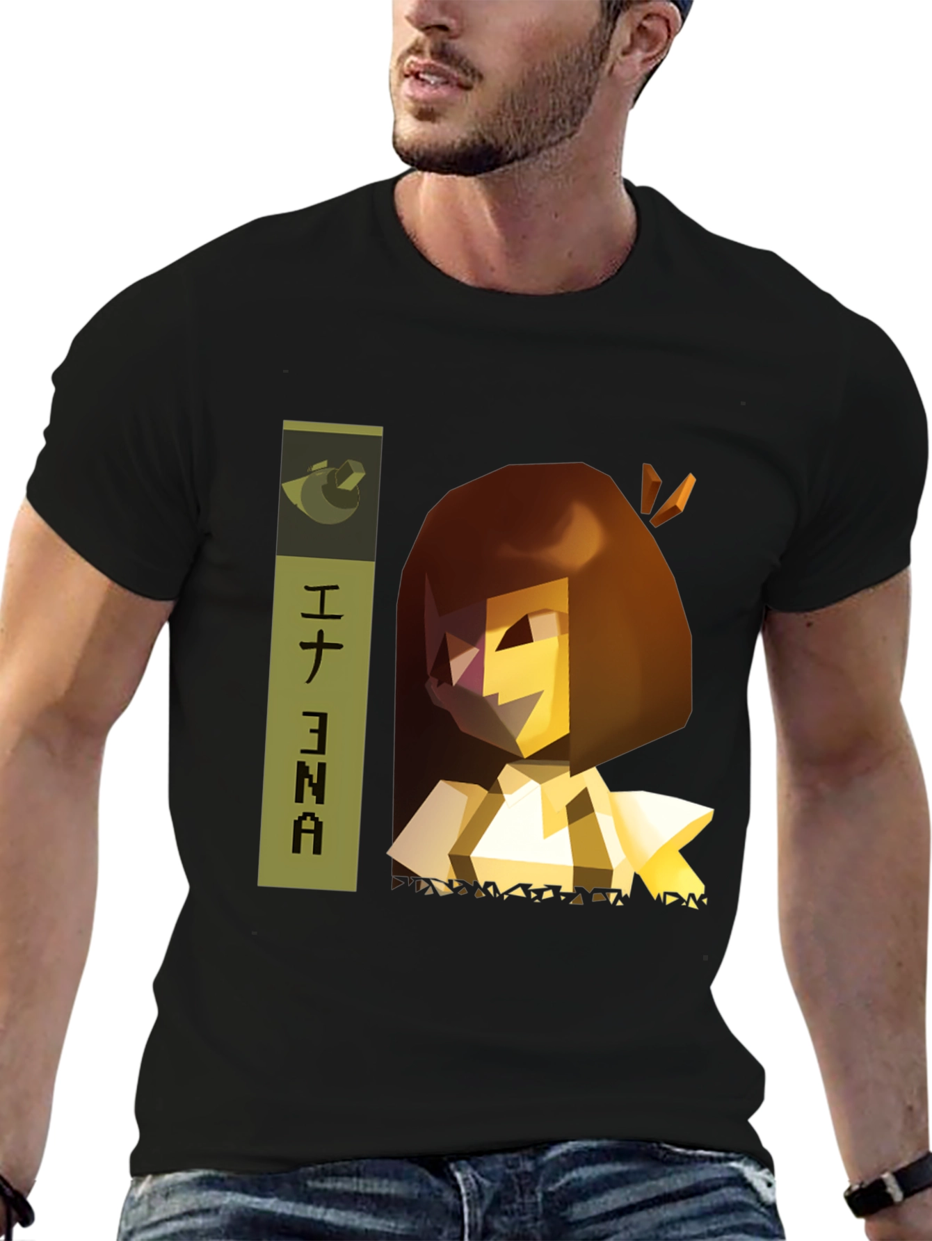 Ena Anime Character Black Graphic Tee