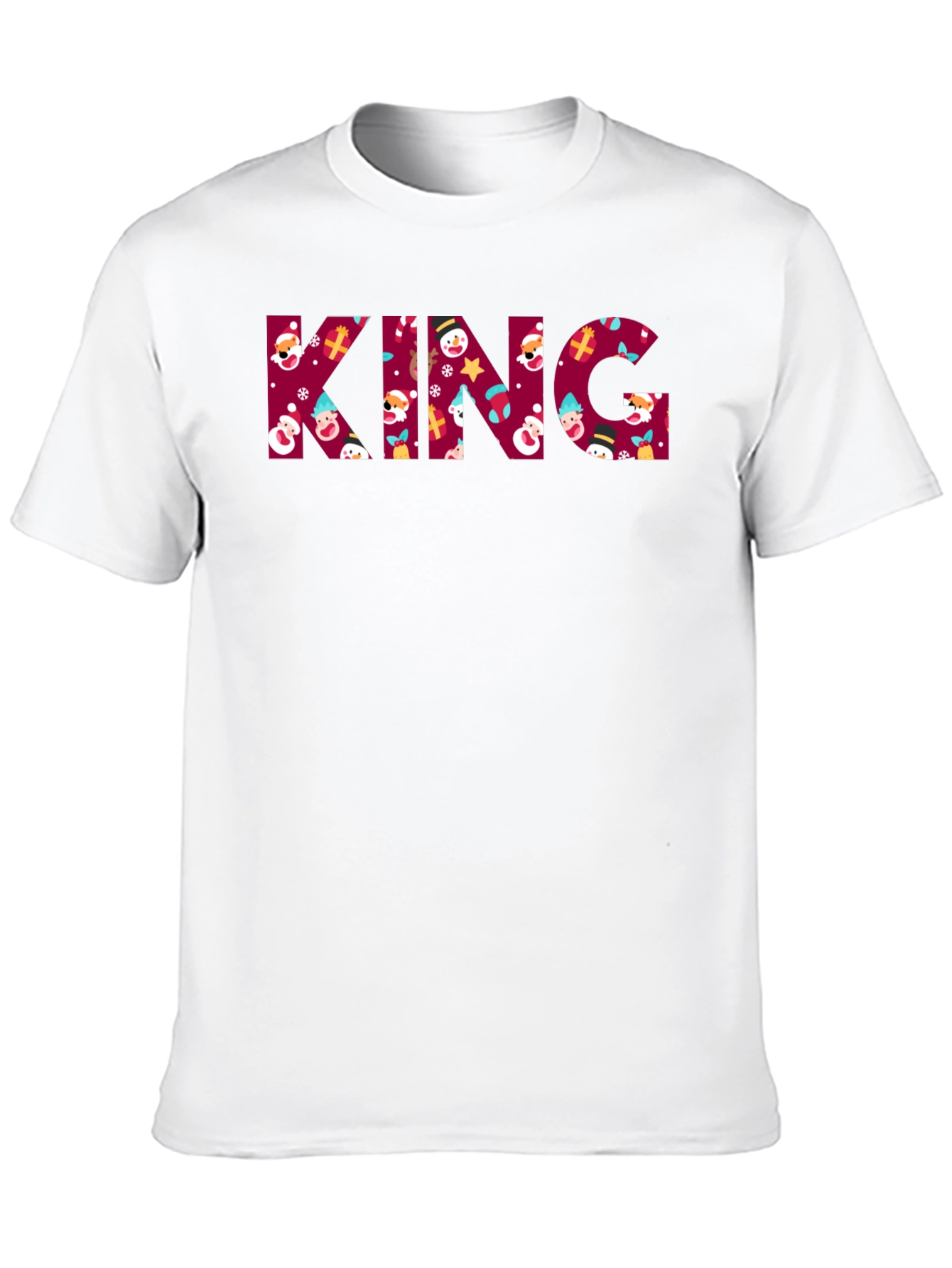 Festive Christmas King Graphic Tee - Holiday Season Apparel