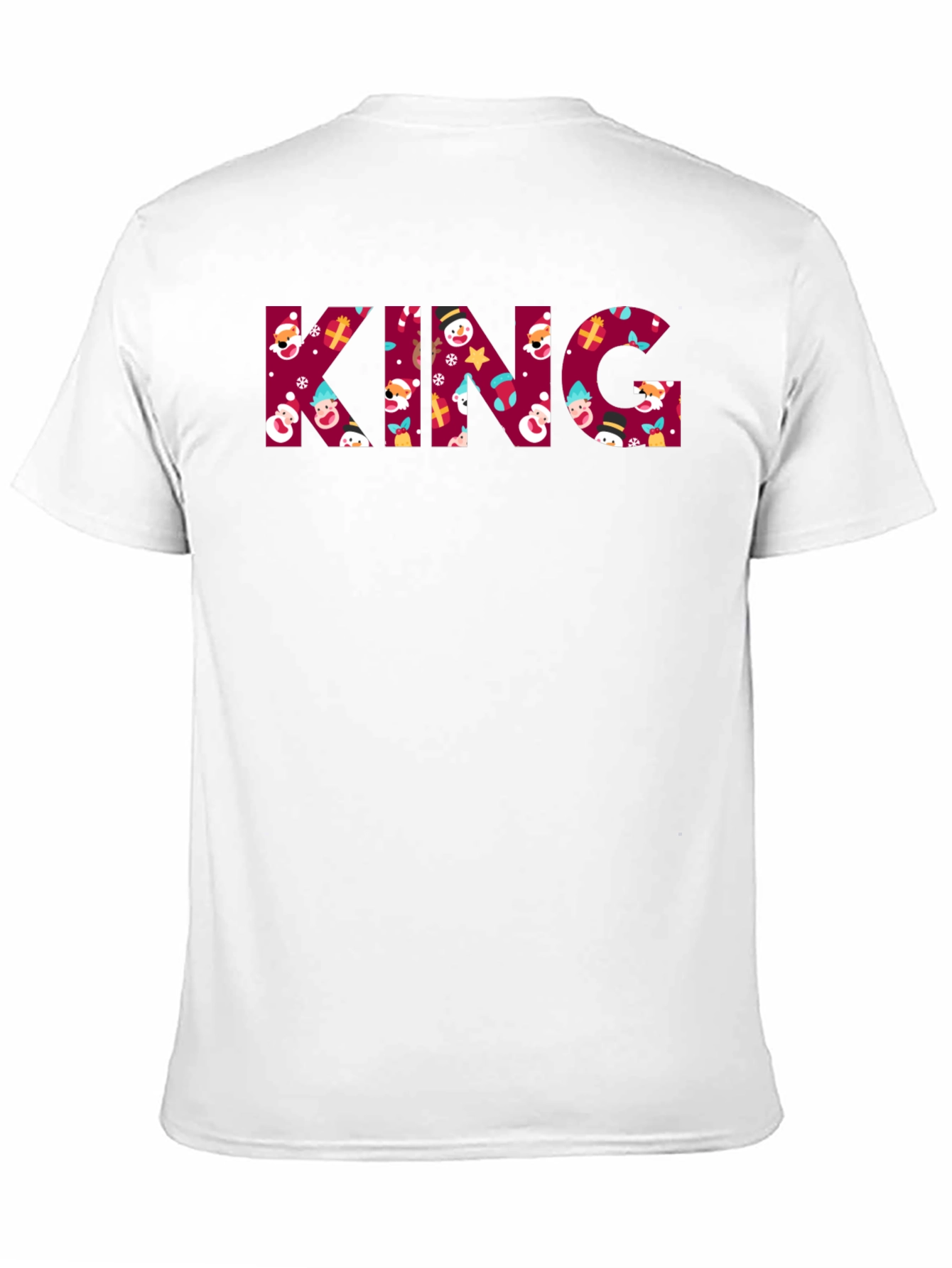 Festive Christmas King Graphic Tee - Holiday Season Apparel