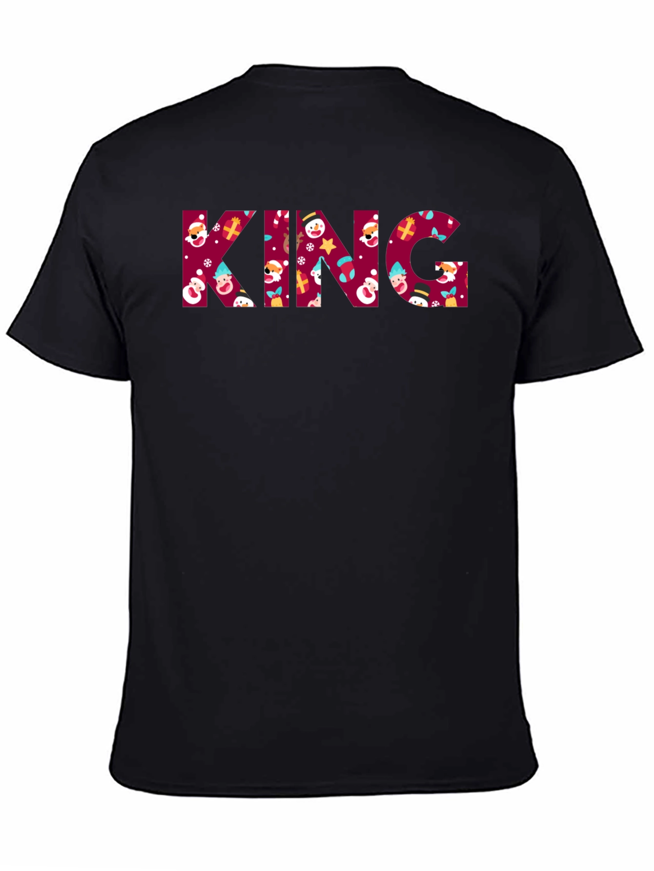 Festive Christmas King Graphic Tee - Holiday Season Apparel