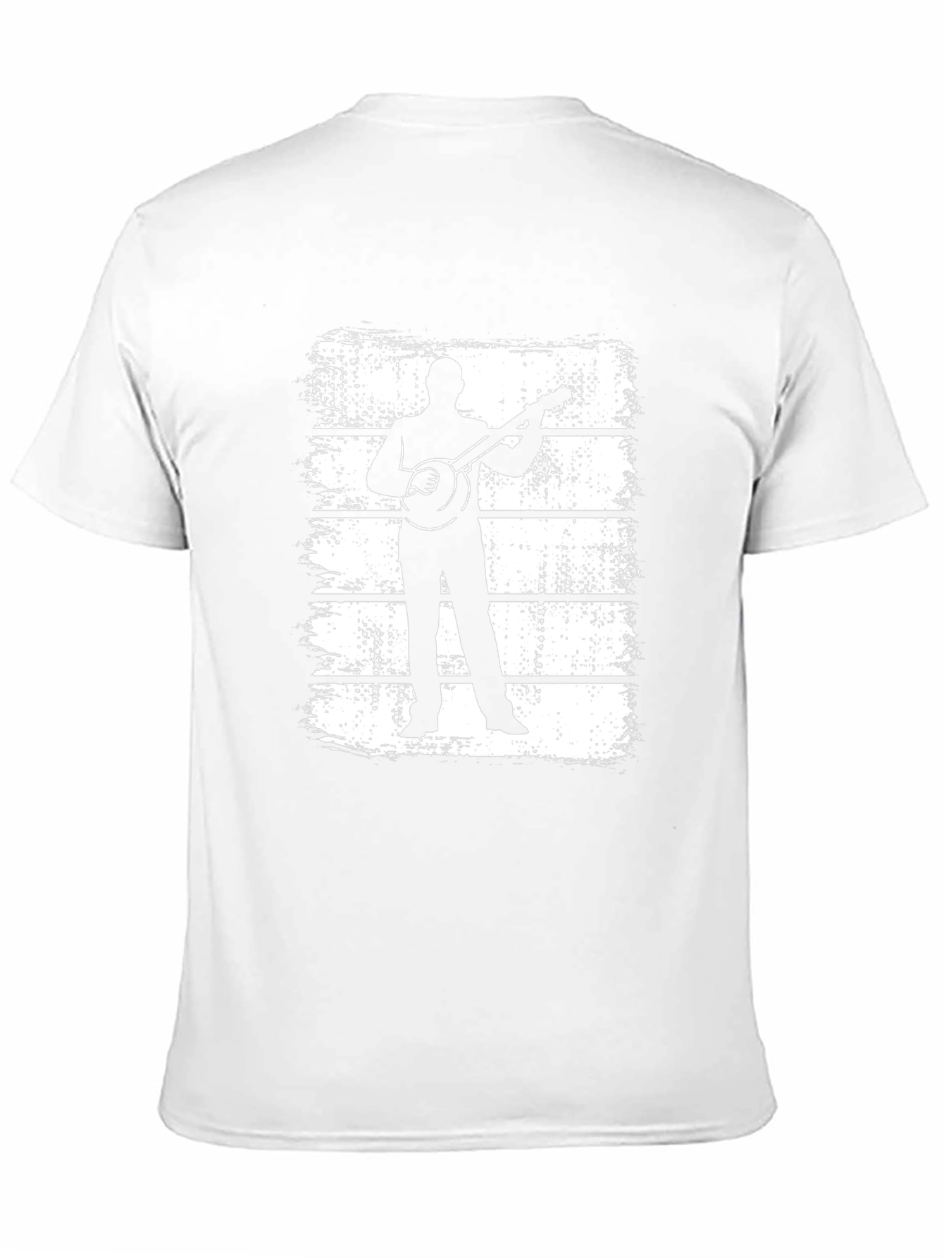 Banjo Player Silhouette Graphic Tee - Black