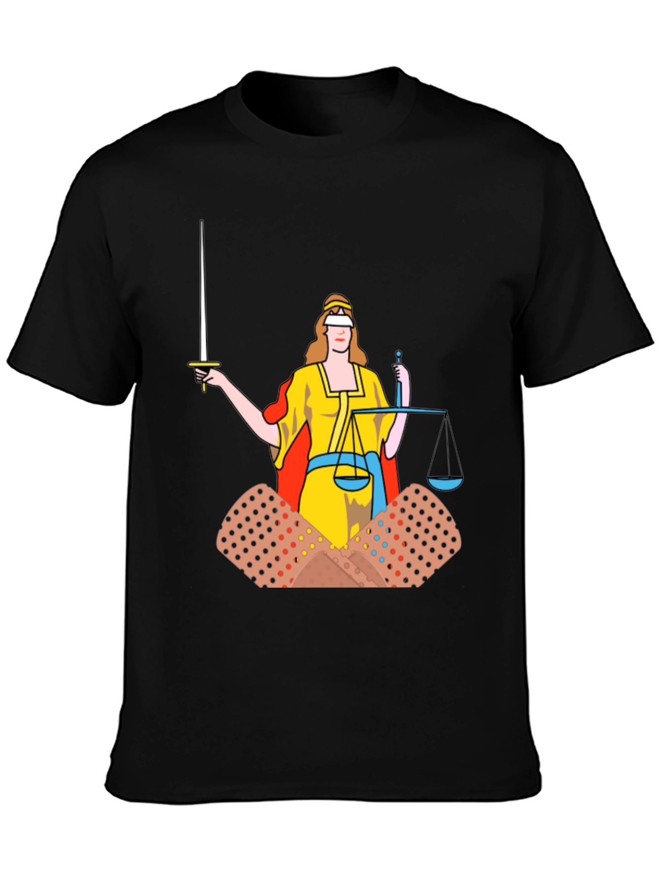 Justice T-Shirt: Bandage Edition Black Cotton Tee