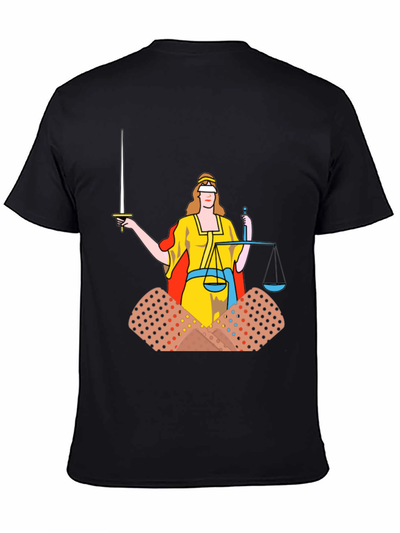 Justice T-Shirt: Bandage Edition Black Cotton Tee