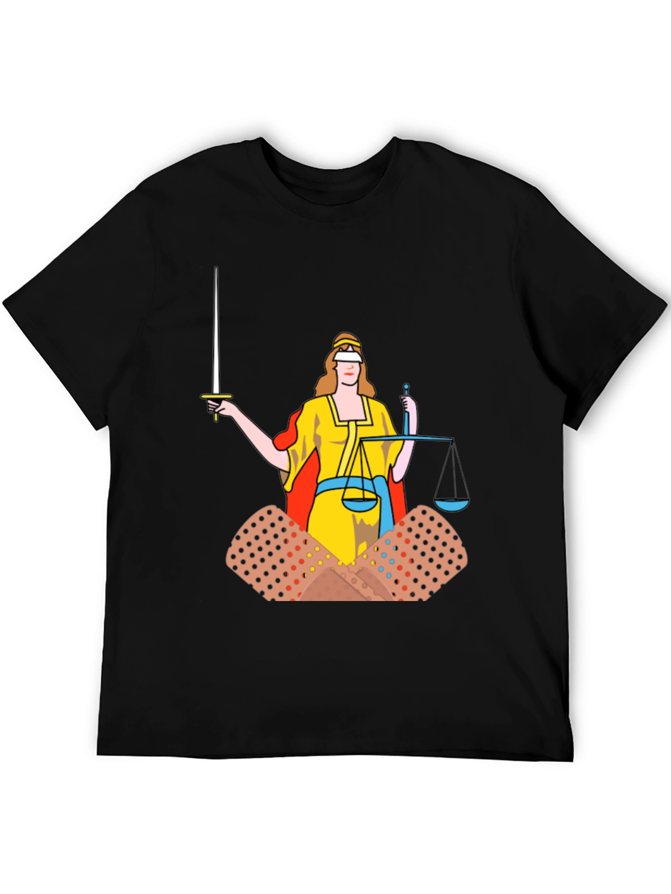 Justice T-Shirt: Bandage Edition Black Cotton Tee