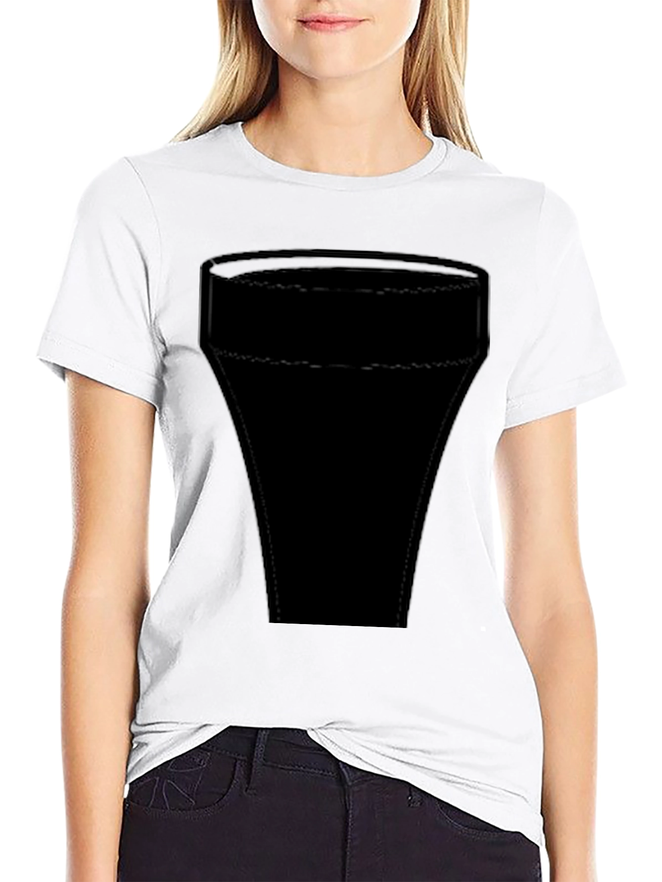 Mens Solid Black Short Sleeve Graphic T-Shirt