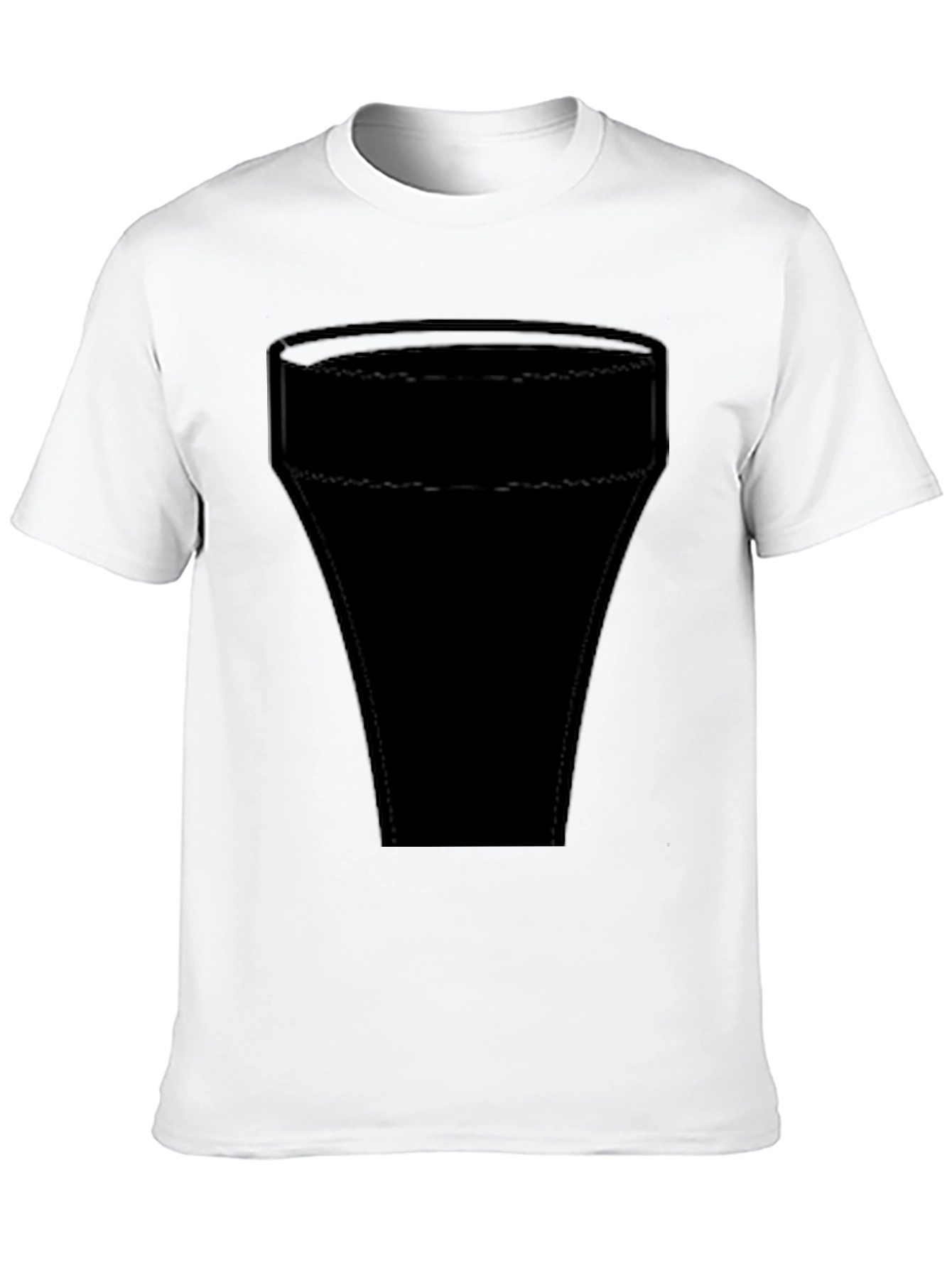 Mens Solid Black Short Sleeve Graphic T-Shirt