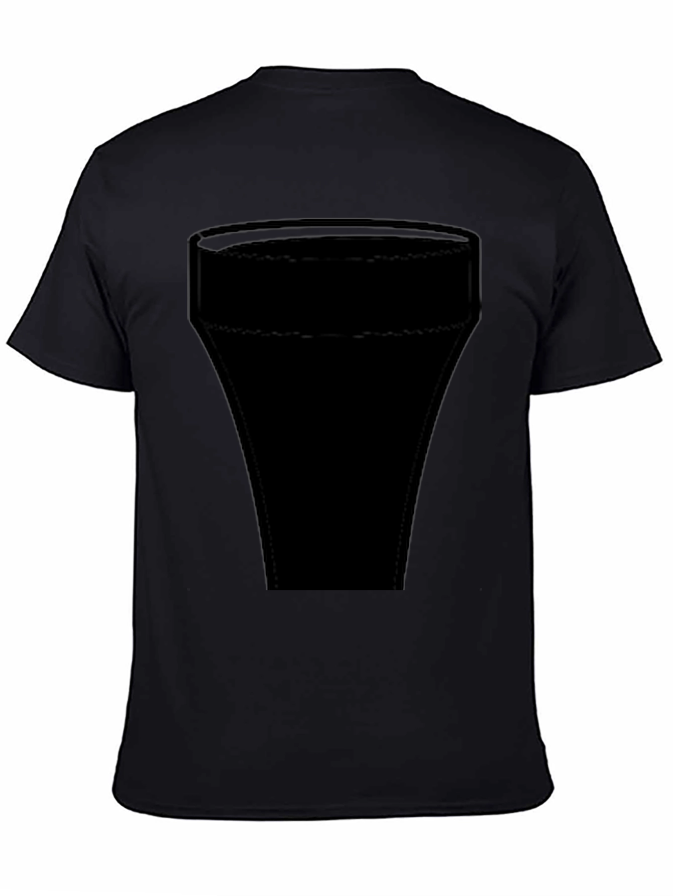 Mens Solid Black Short Sleeve Graphic T-Shirt