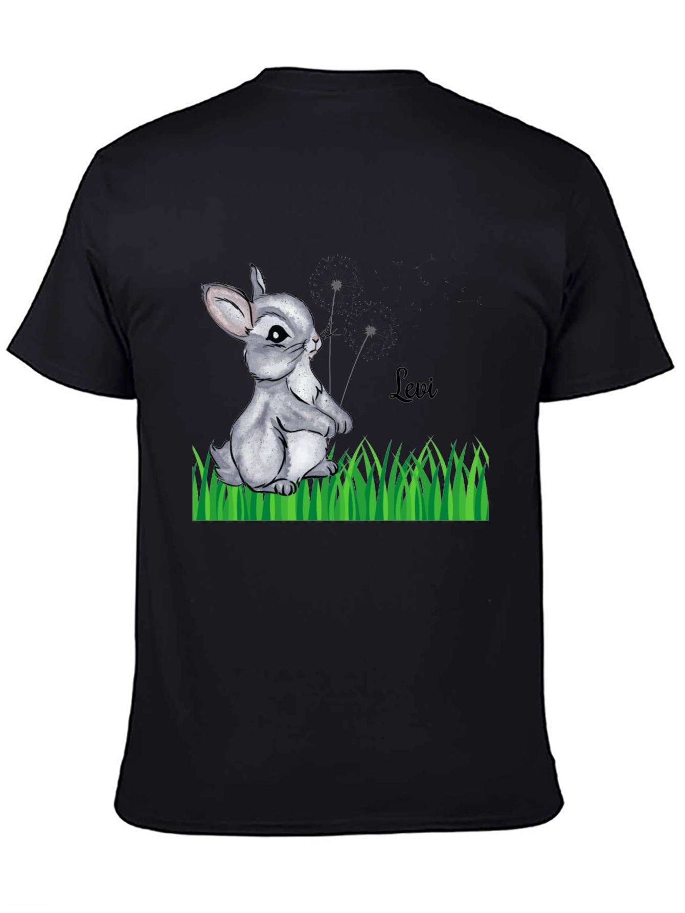 Bunny Levi Graphic Print Black T-Shirt