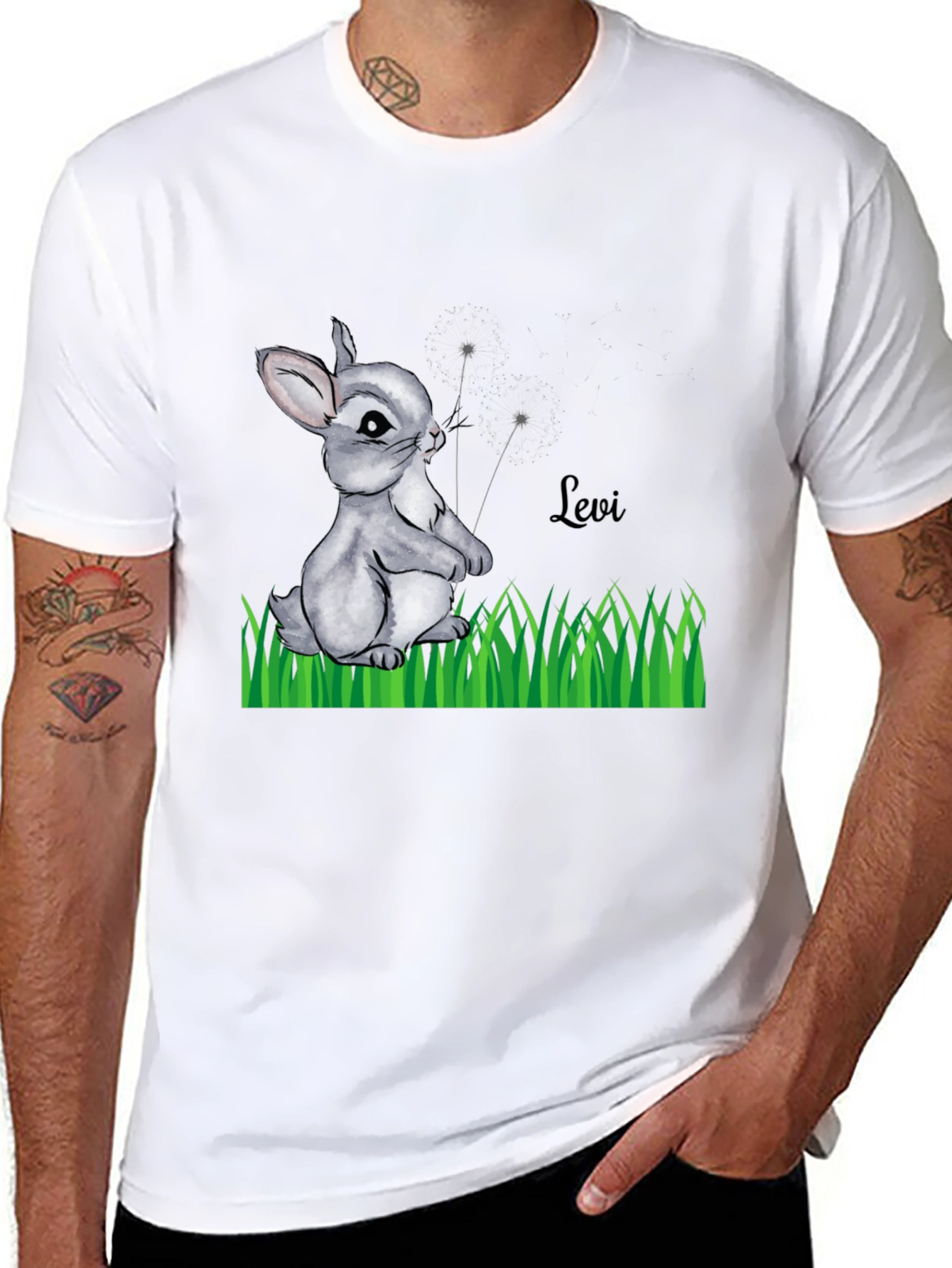 Bunny Levi Graphic Print Black T-Shirt