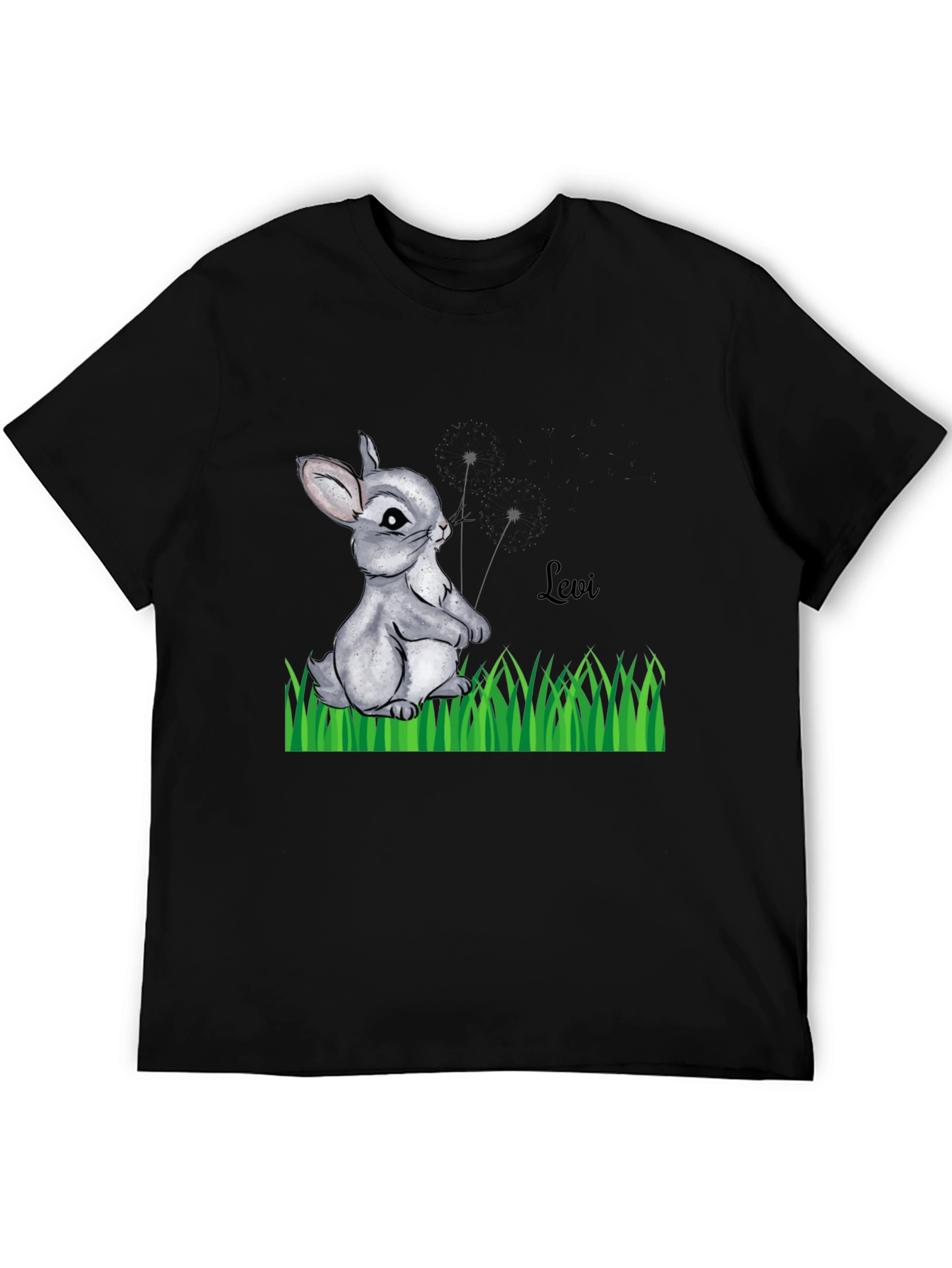 Bunny Levi Graphic Print Black T-Shirt