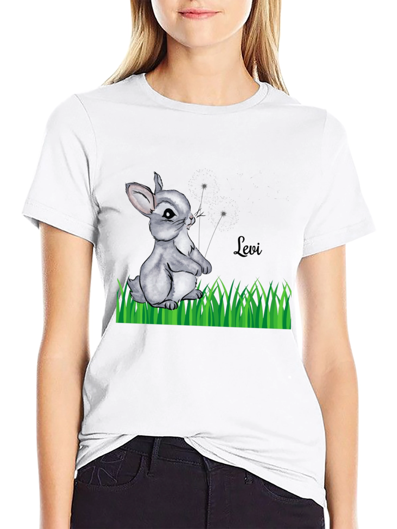 Bunny Levi Graphic Print Black T-Shirt
