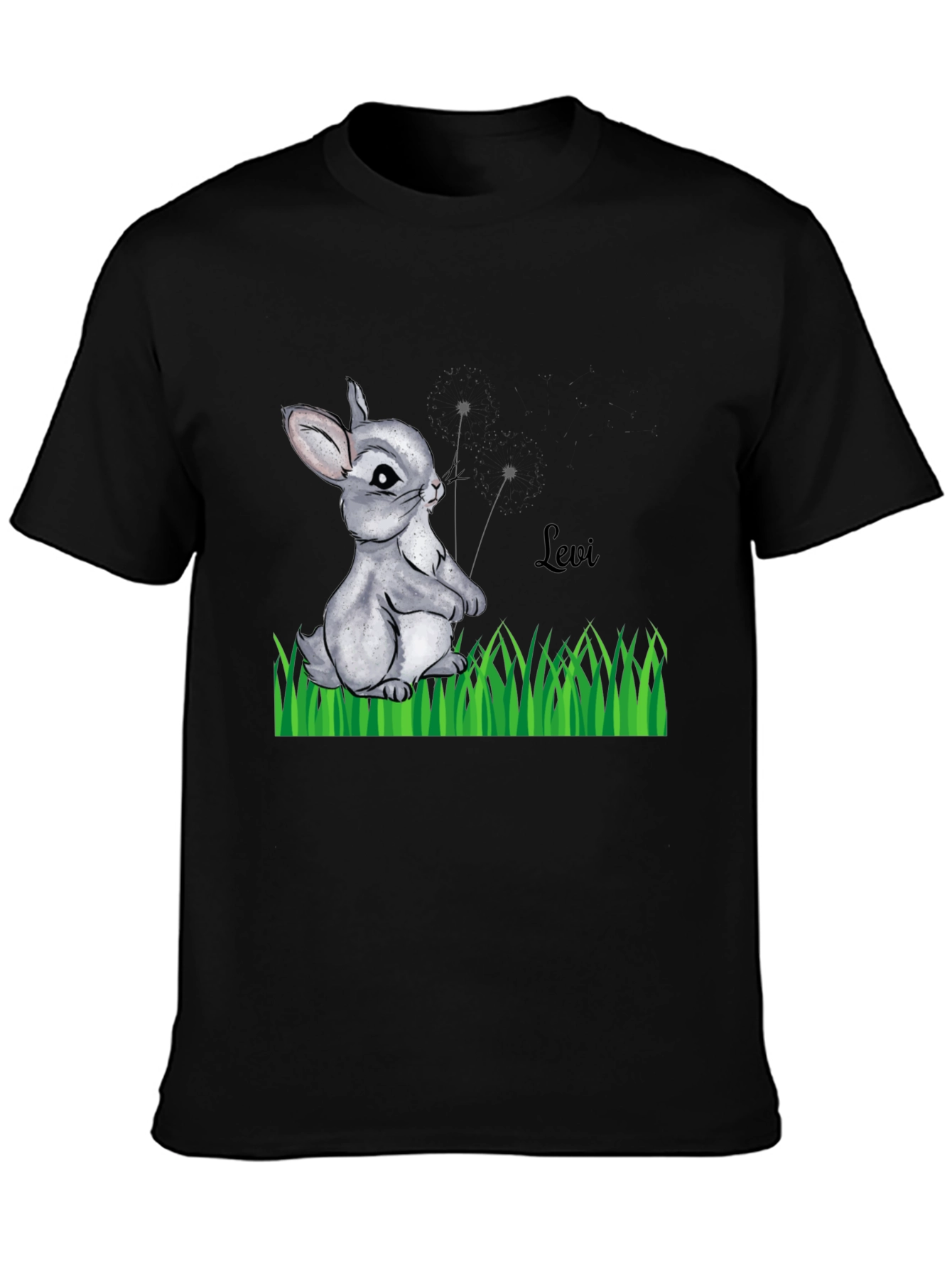 Bunny Levi Graphic Print Black T-Shirt