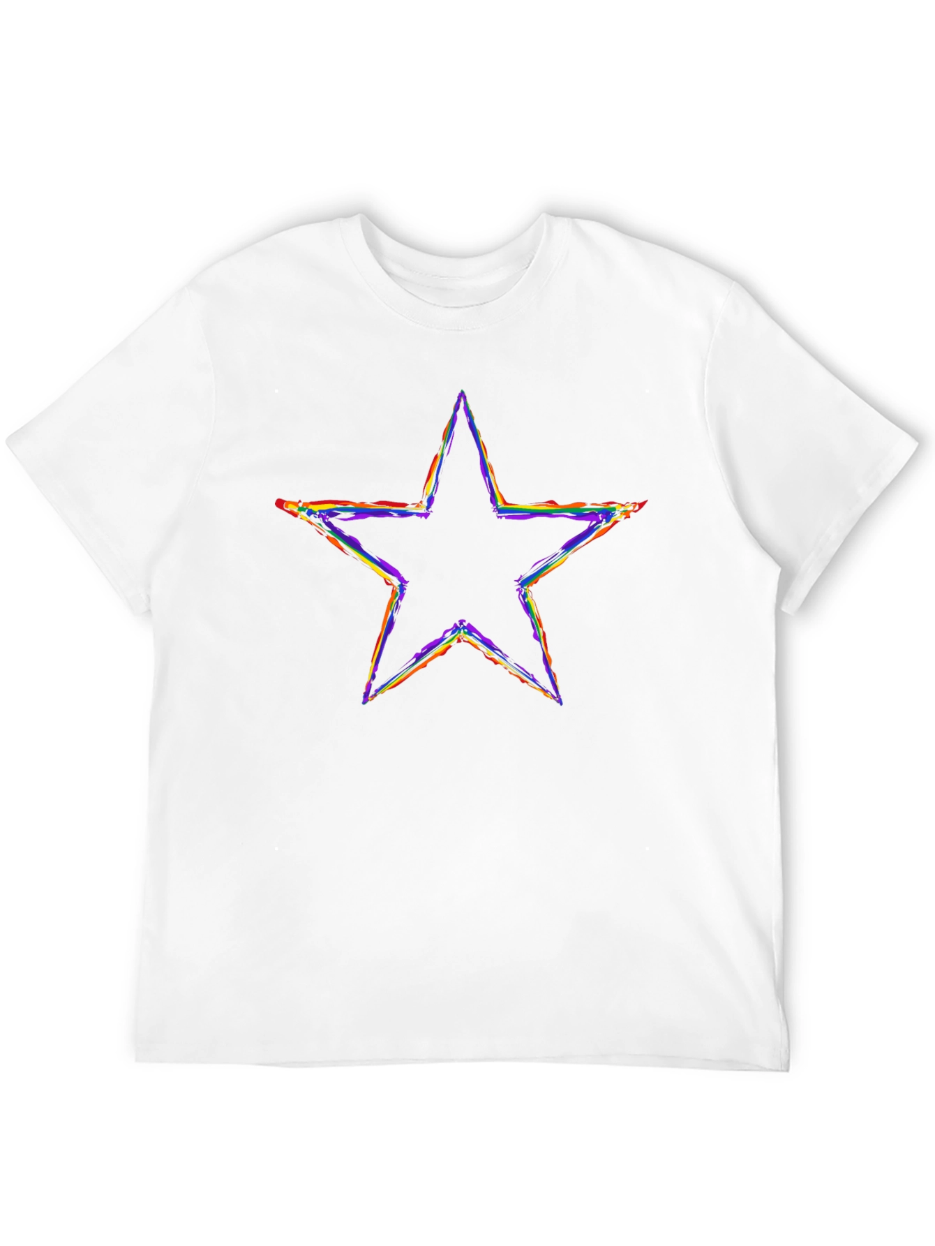 Rainbow Star Graphic Black T-Shirt