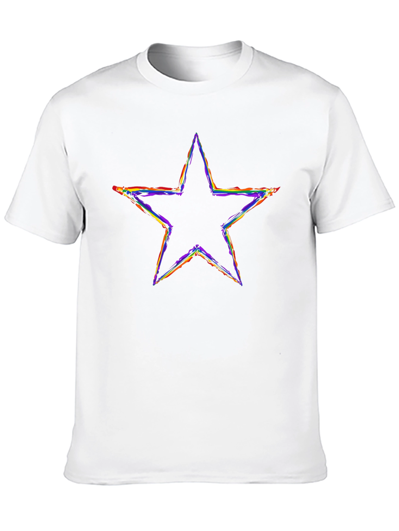 Rainbow Star Graphic Black T-Shirt