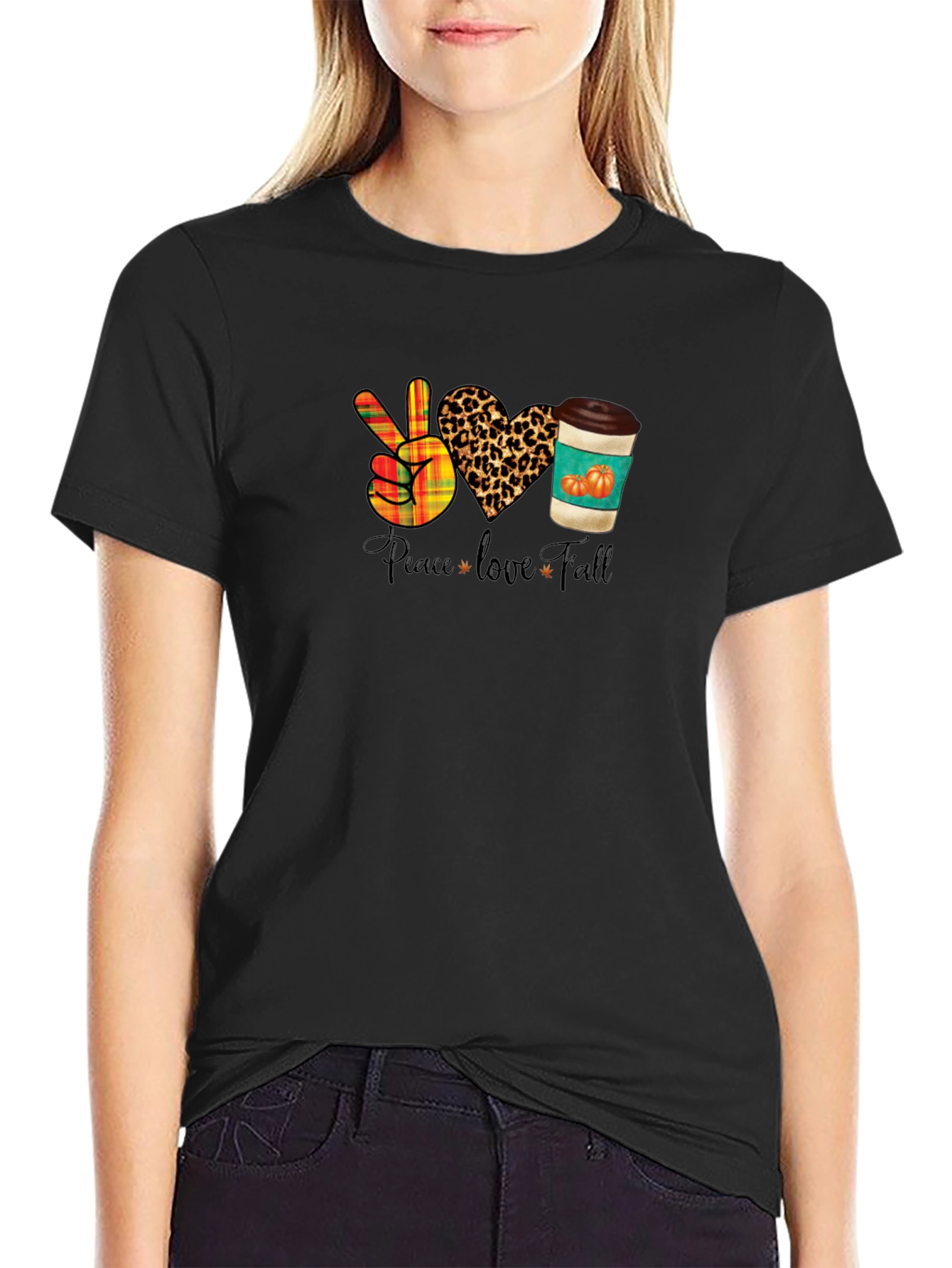 Peace Love Fall Graphic T-Shirt