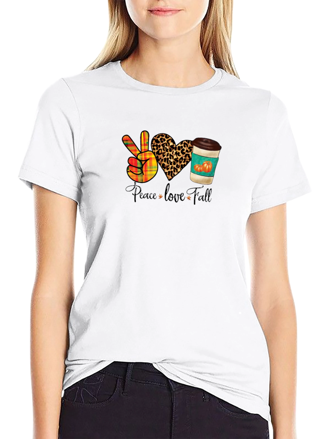 Peace Love Fall Graphic T-Shirt