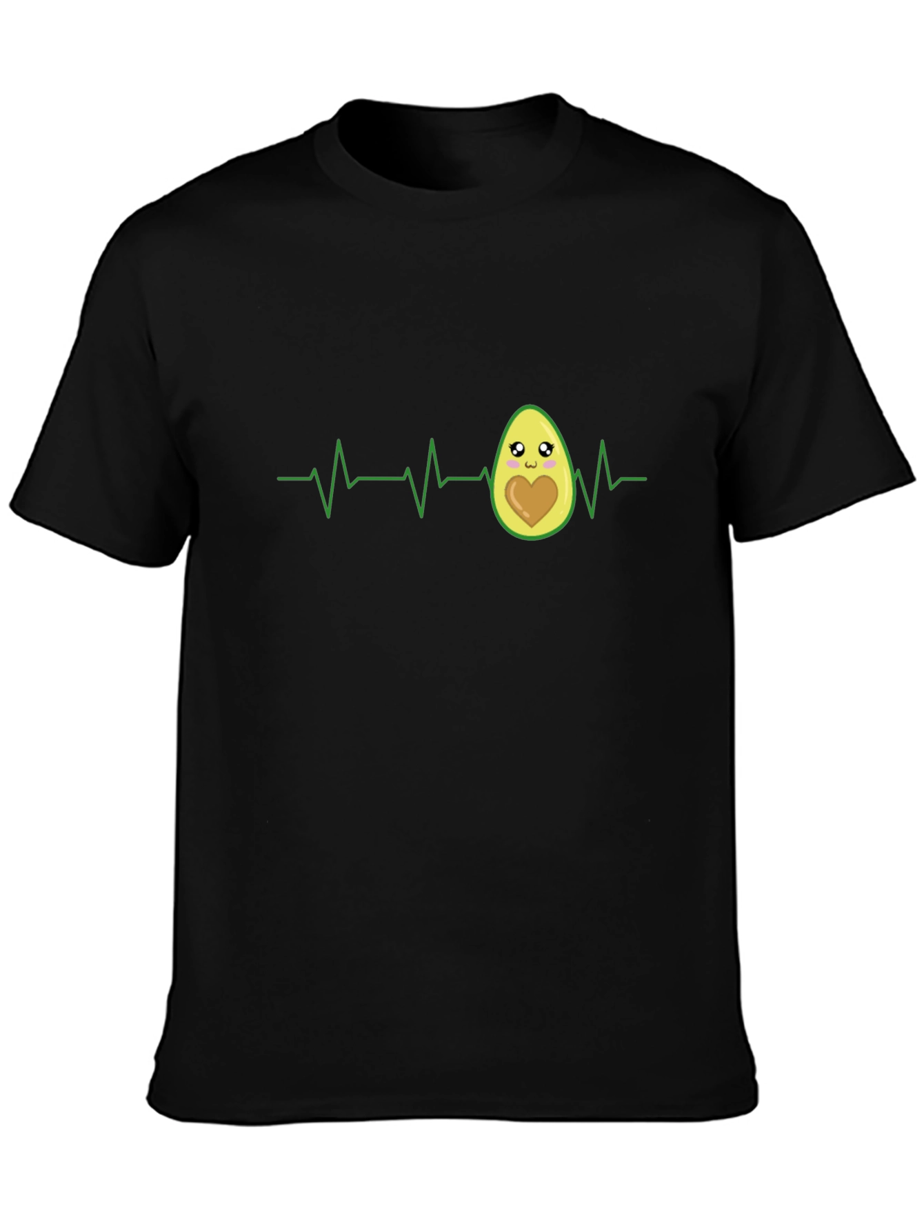 Avocado Heartbeat T-Shirt - Cute ECG Design